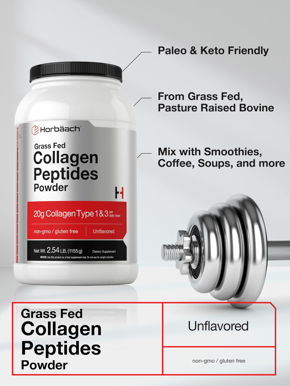 Horbaach Collagen Peptides Powder 40 oz - Horbäach Official Imagery - 5