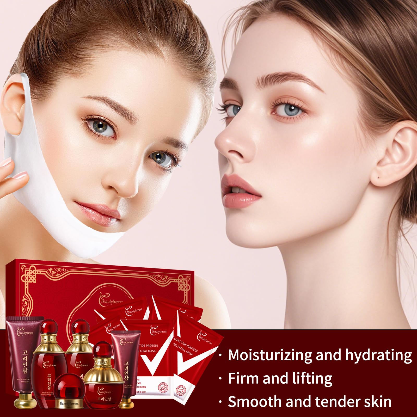 Red Ginseng Skincare Set for Women, - BEAUTYTURESS