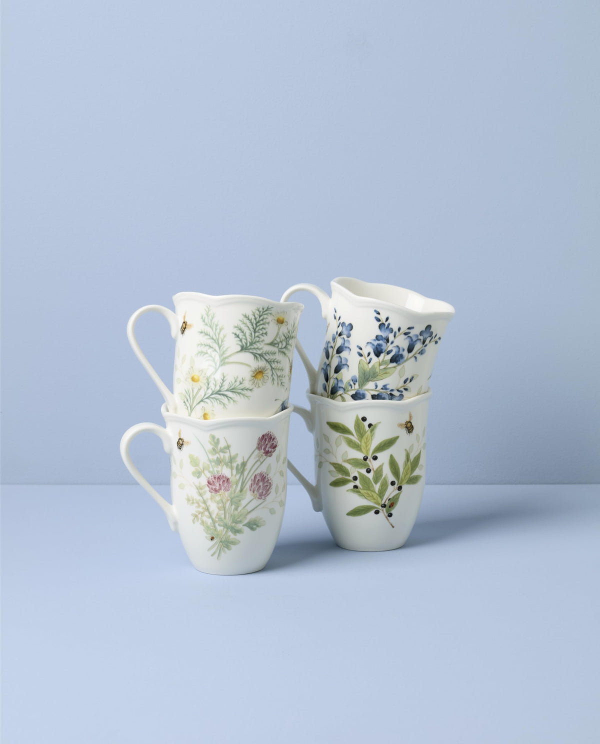Lenox Butterfly Meadow Herbs Porcelain Mug Set for 4 12oz - Lenox Official Imagery - 5
