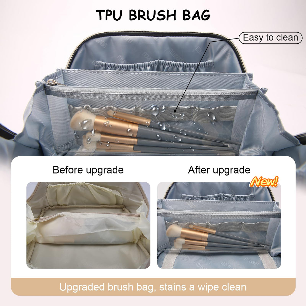 BOYATU Travel Makeup Bags for Women 3 Pcs Set Wide Open - BOYATU Official Imagery - 5