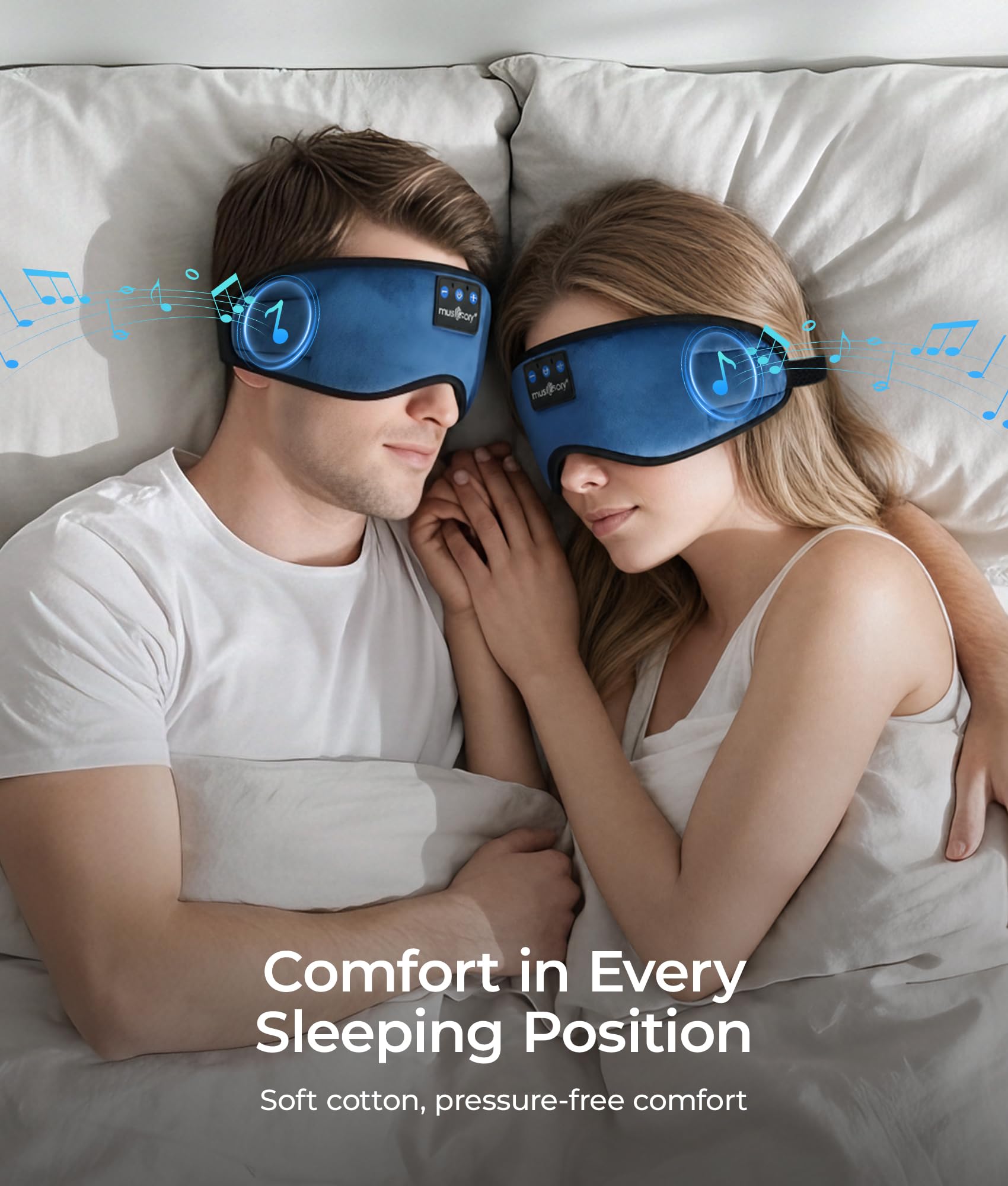 MUSICOZY Sleep Headphones Bluetooth 5.4 Sleep Eye Mask with HD Sp by MUSICOZY - Angle View 2