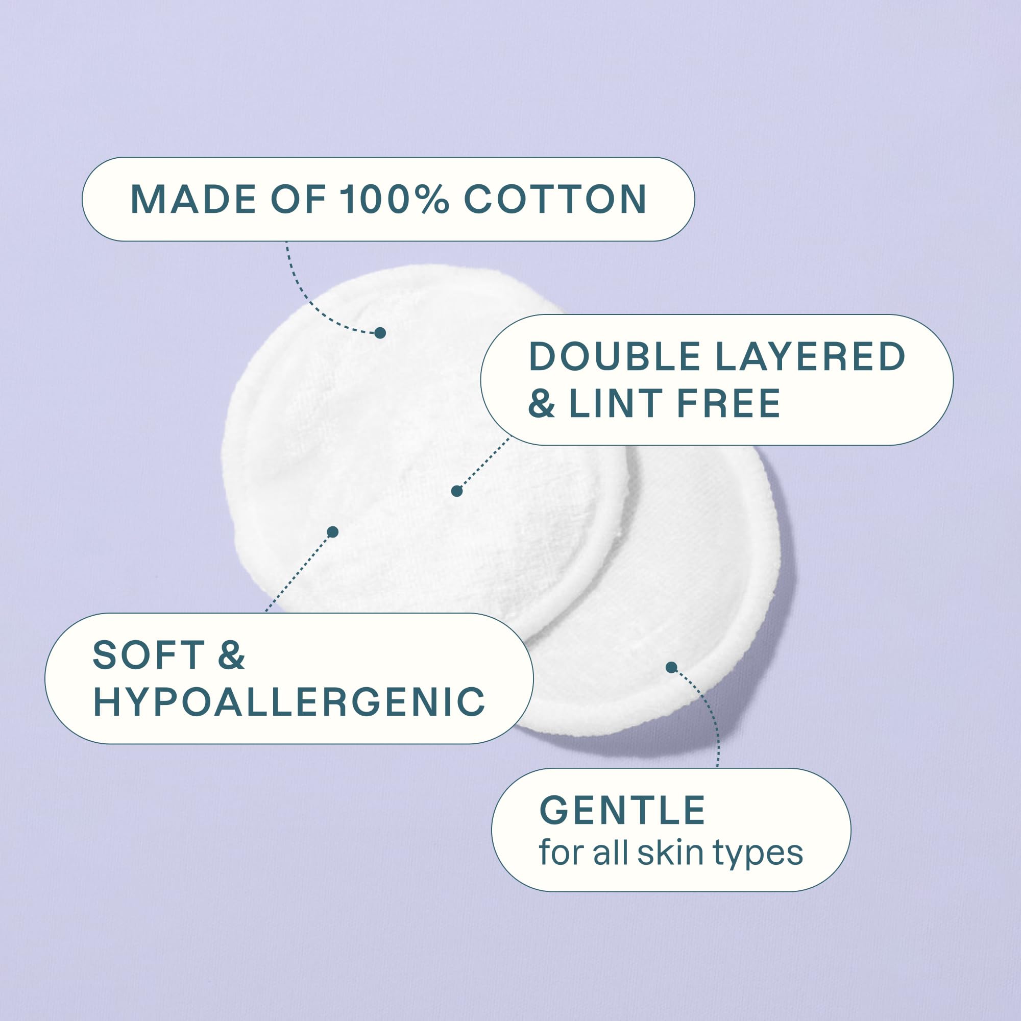 Cliganic Organic Cotton Rounds for Face Makeup Remover Pads - Cliganic Official Product Imagery - 3