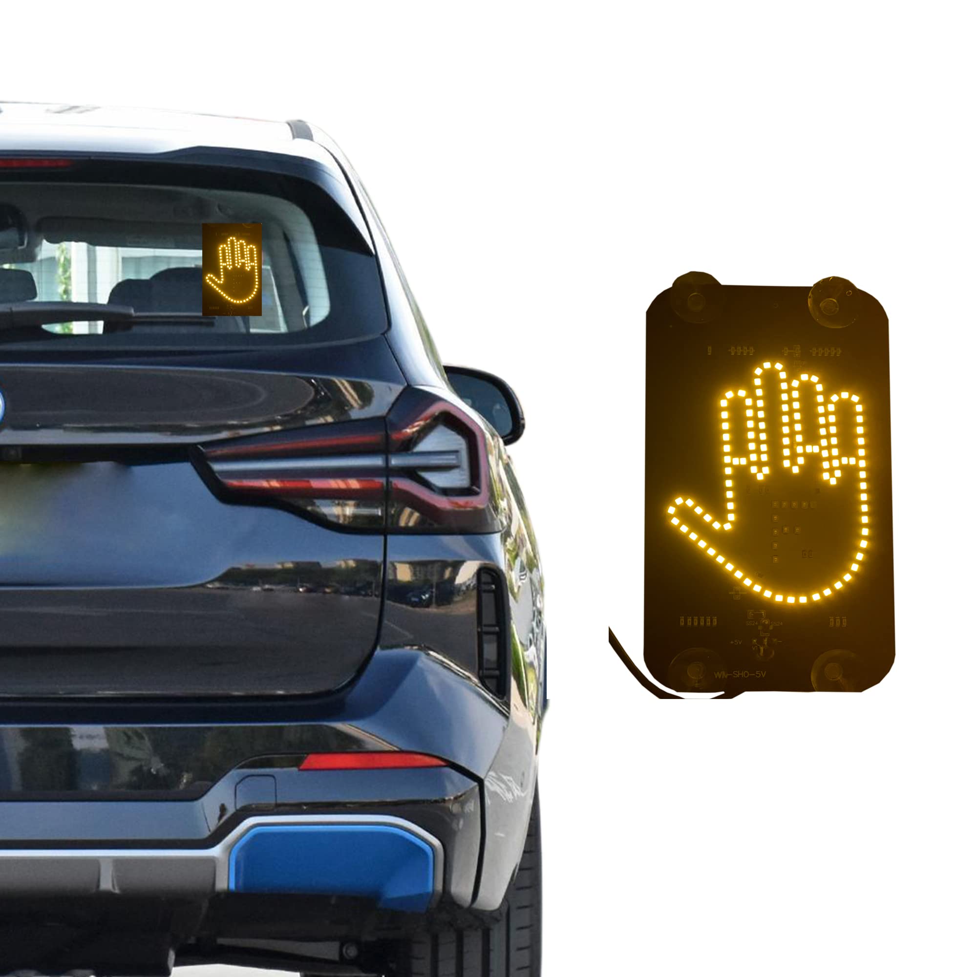 FiHoii LED Middle Finger Sign for Car, Truck, Thank You Lights, Thumb Up Down Li - FiHoii Official Product View 3