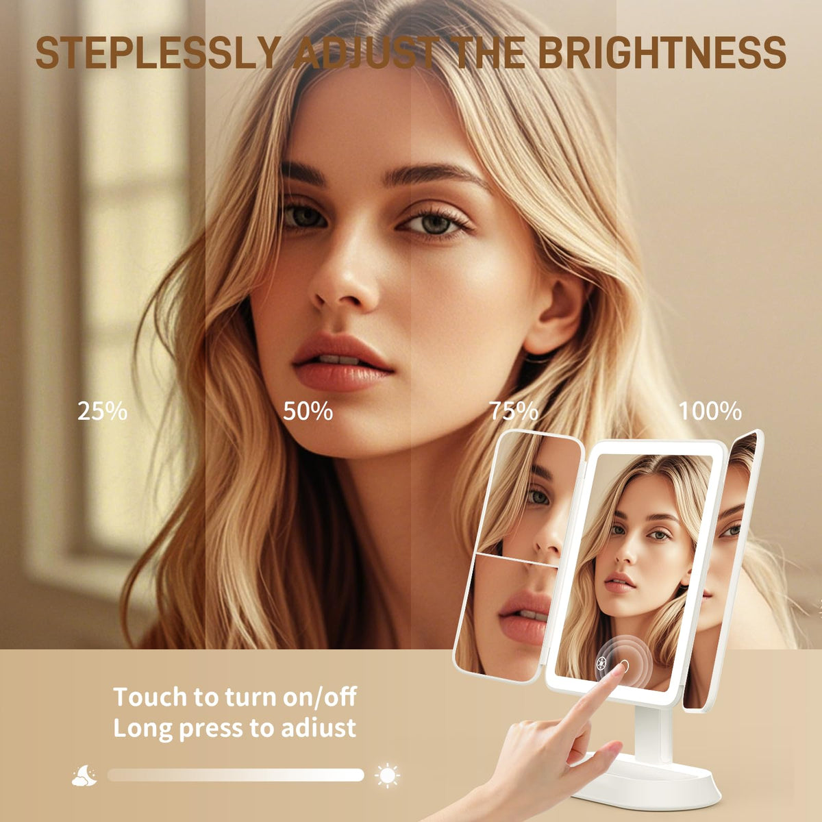 Makeup Mirror with Lights 1X 3X 5X Magnification Vanity - FRANO Official Imagery - 6