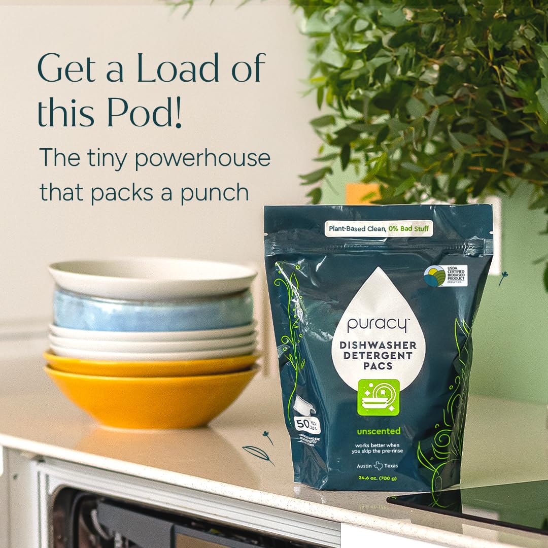Puracy Dishwasher Pods, Natural Dishwasher Detergent, Free & C... - Puracy Official Product View 3