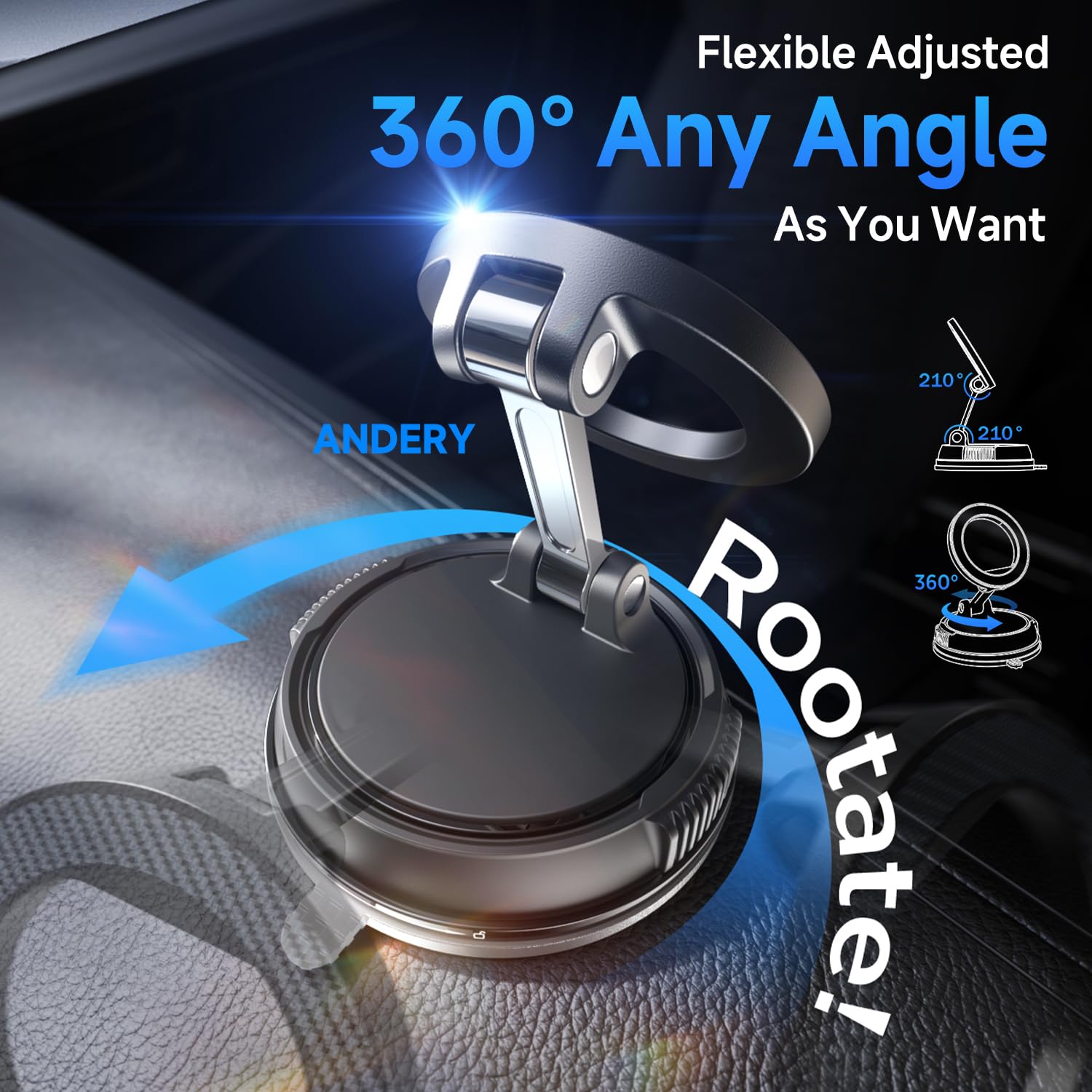 ANDERY Car Phone Holder for Magsafe   360° Adjustable Car Phone M - ANDERY Official Product View 4