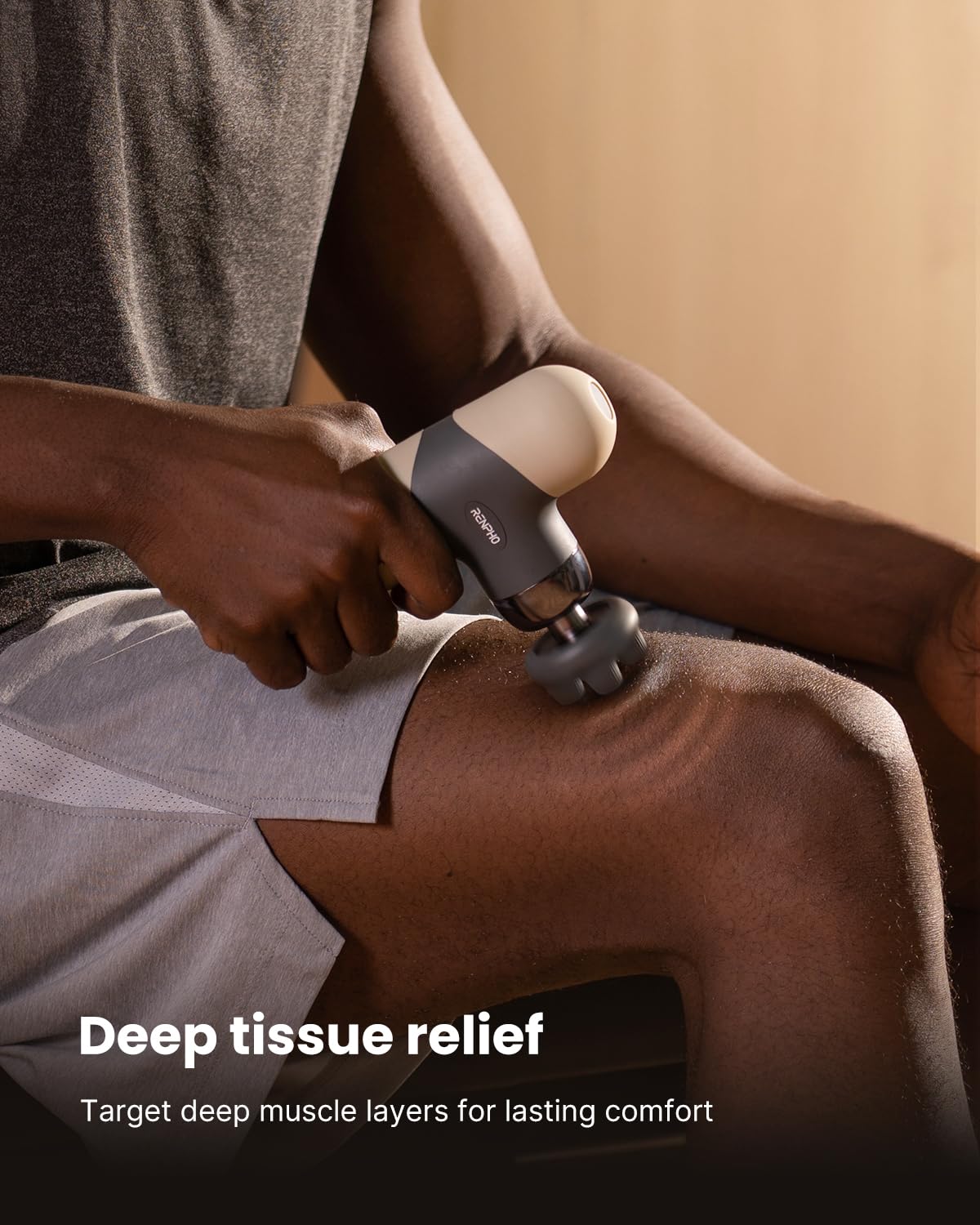 RENPHO Mini Thermal Massage Gun with Heat Color Silicone - RENPHO Official Imagery - 7