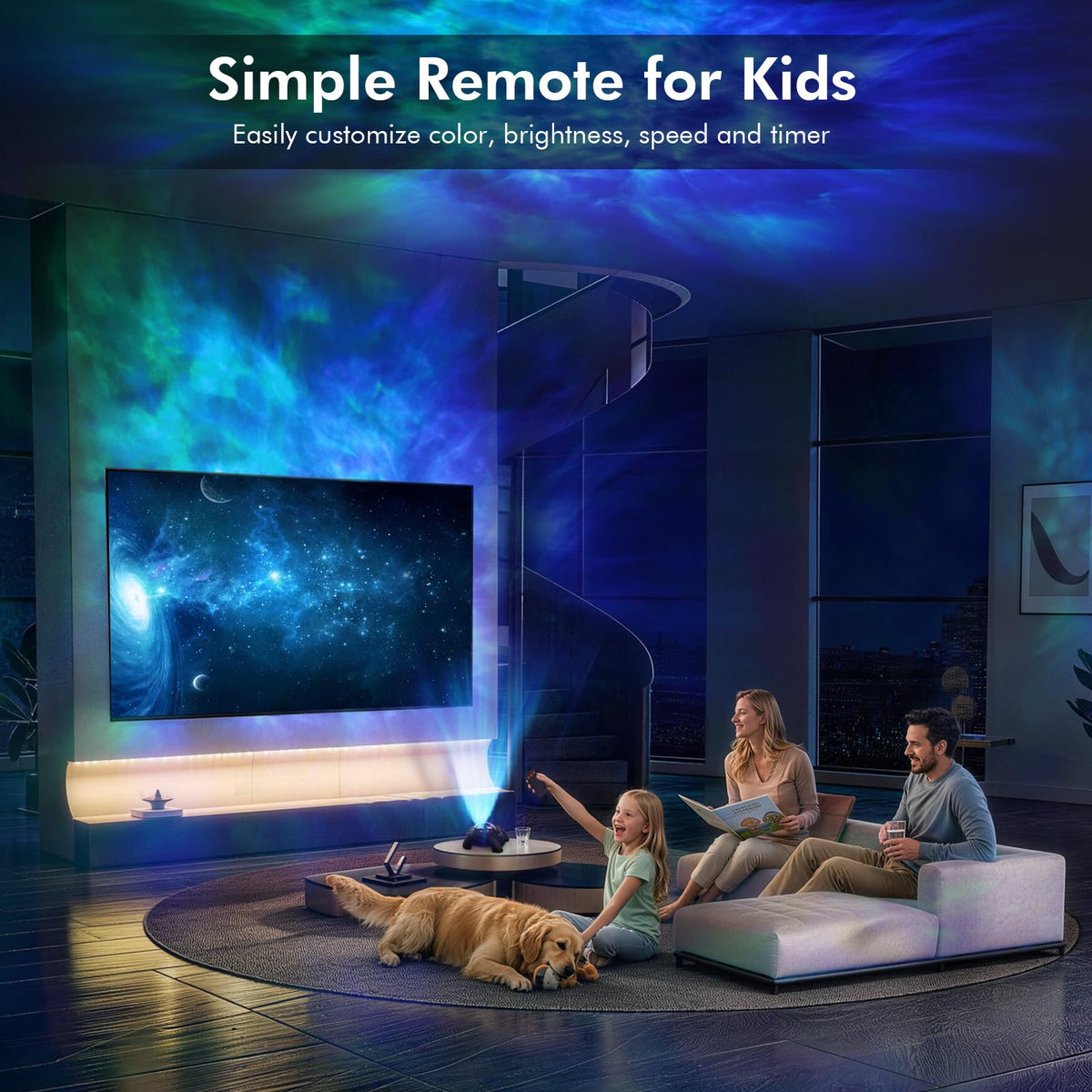 Rossetta Dual Lens Galaxy Star Projector Aurora Night Light - Rossetta Official Imagery - 6