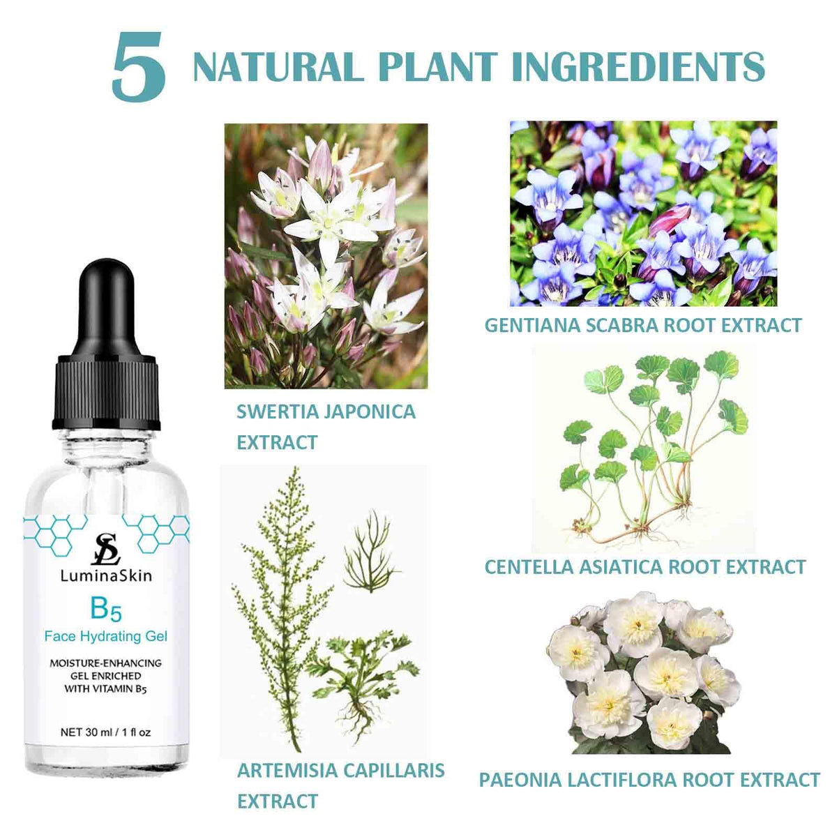 Hydrating Vitamin B5 Gel Skin Moisture Enhancing Gel Hyalu - LuminaSkin Official Imagery - 4