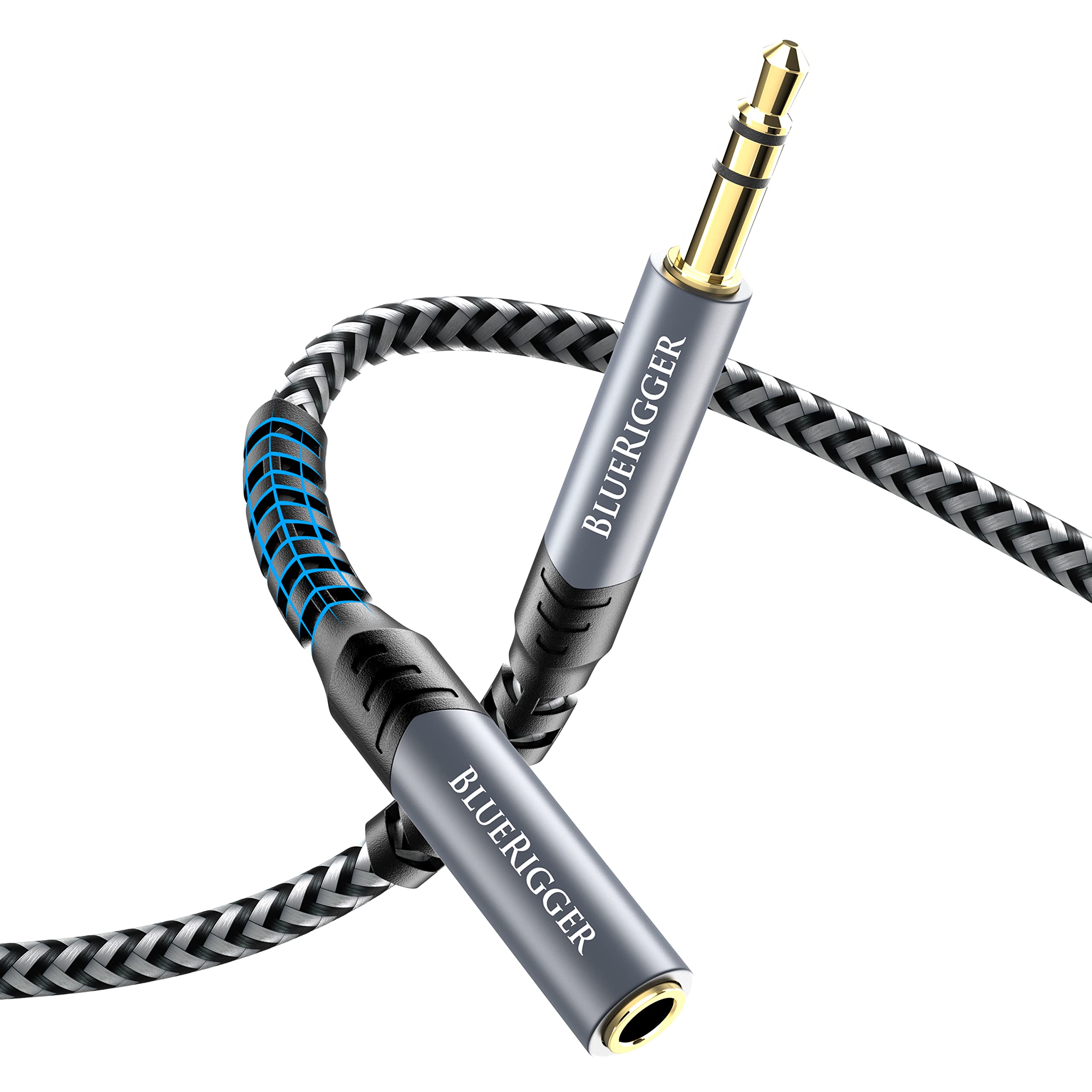 BlueRigger Headphone Extension Cable   – Aux Cord for iPod, Lapto by BlueRigger - Angle View 1