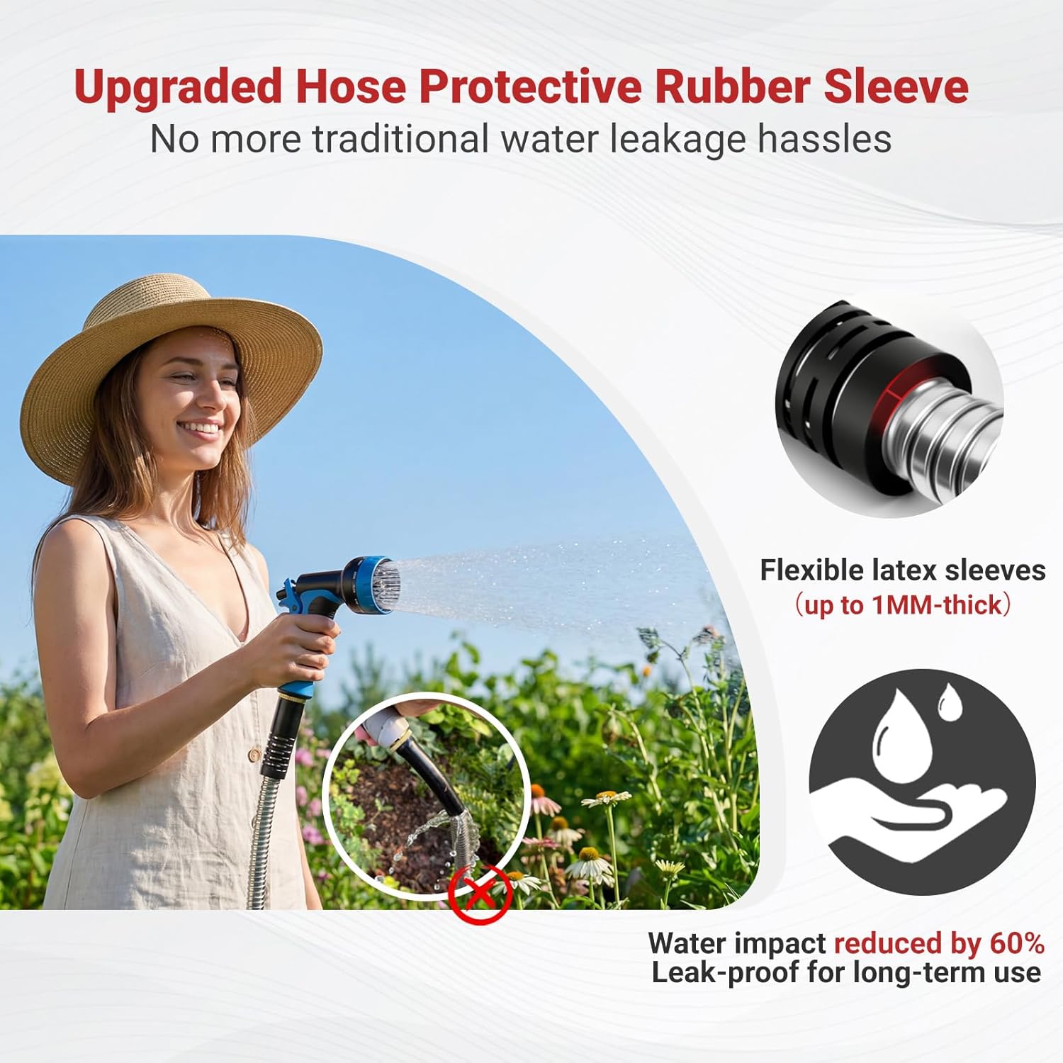 Lefree 100ft heavy-duty stainless steel garden hose with flexible water delivery and durable construction