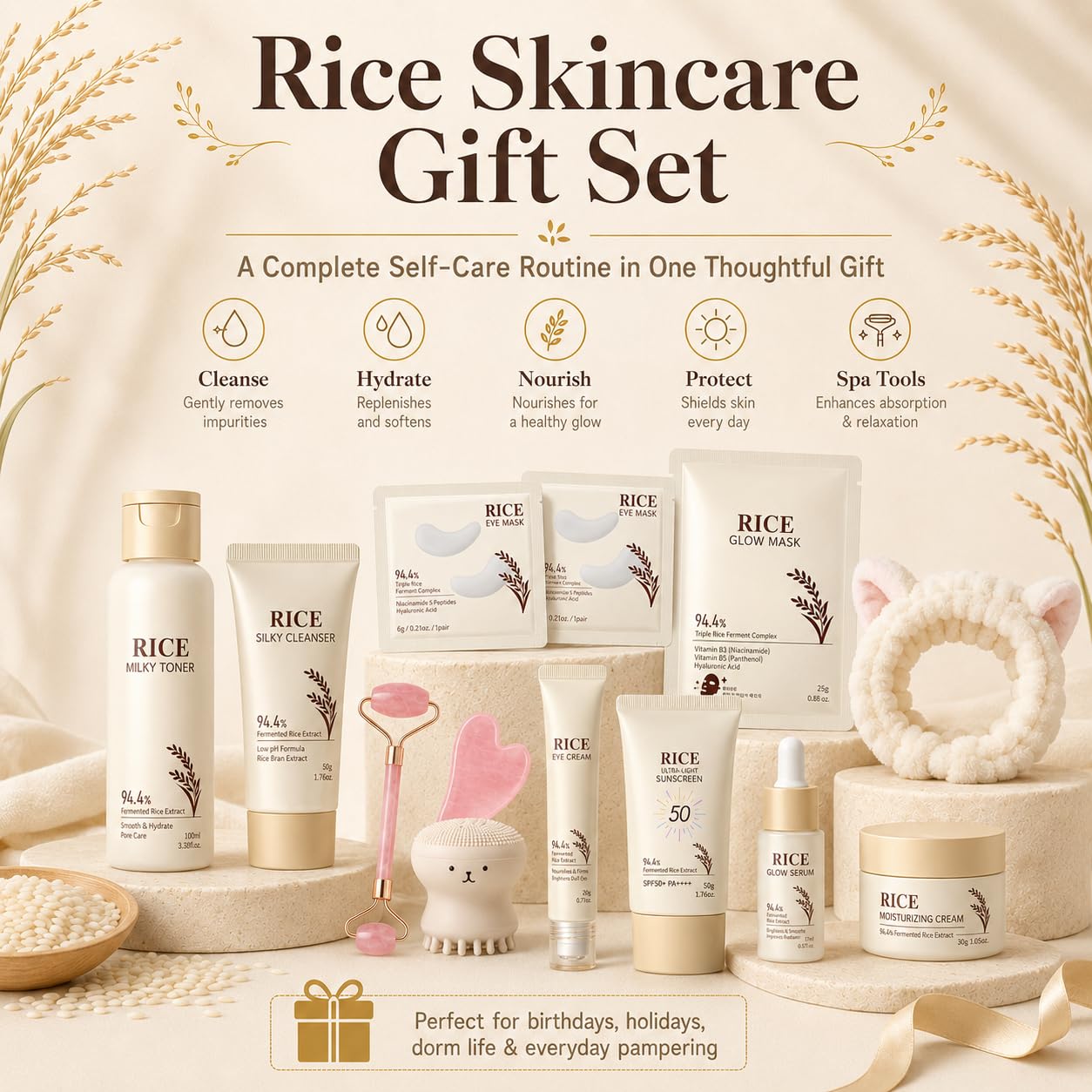 13PCS Rice Korean Skin Care Set, Korean Skincare Set, Korean - MrCuvaryas