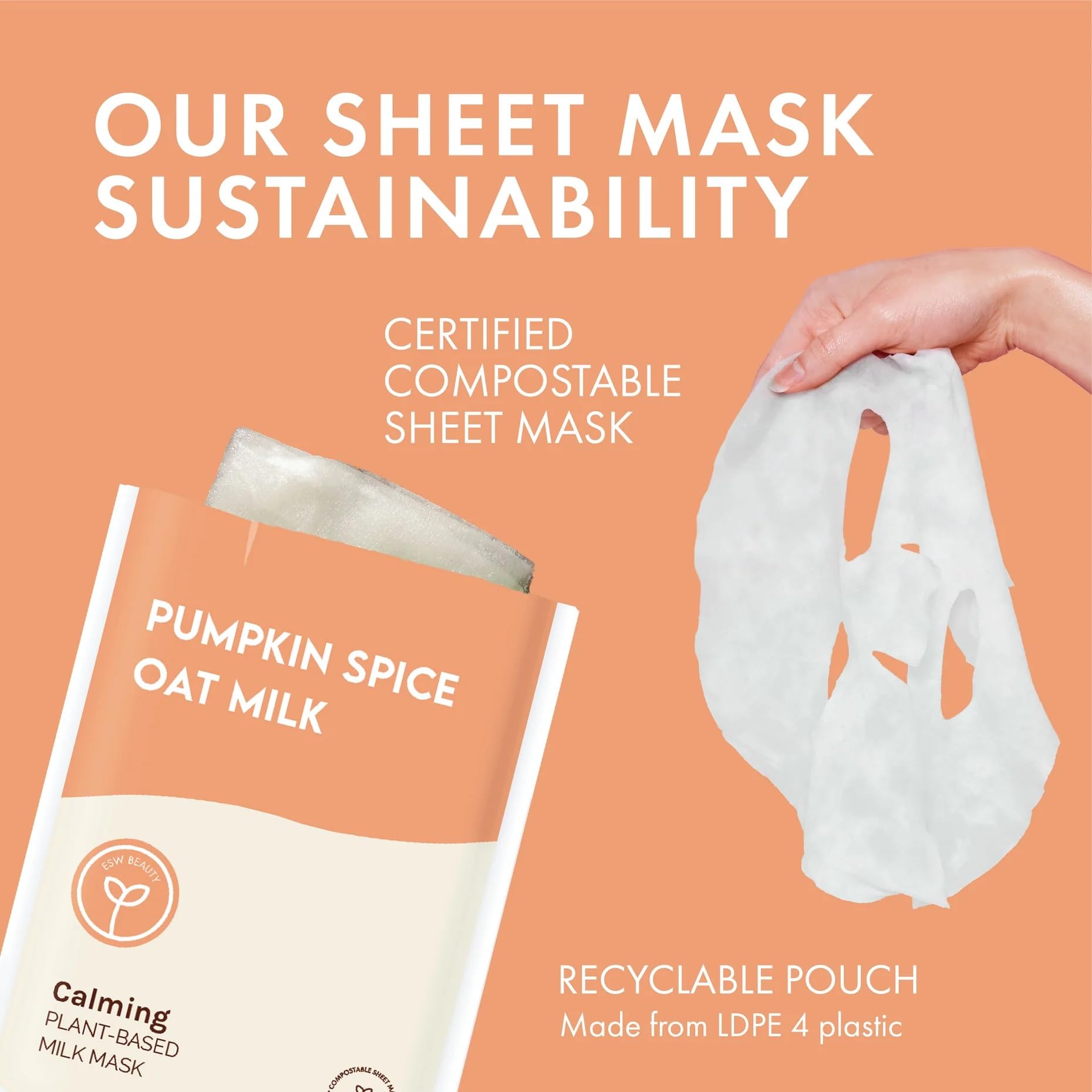 ESW Beauty Pumpkin Spice Oat Milk Face Mask, Korean Skin Care, 1 - ESW Beauty