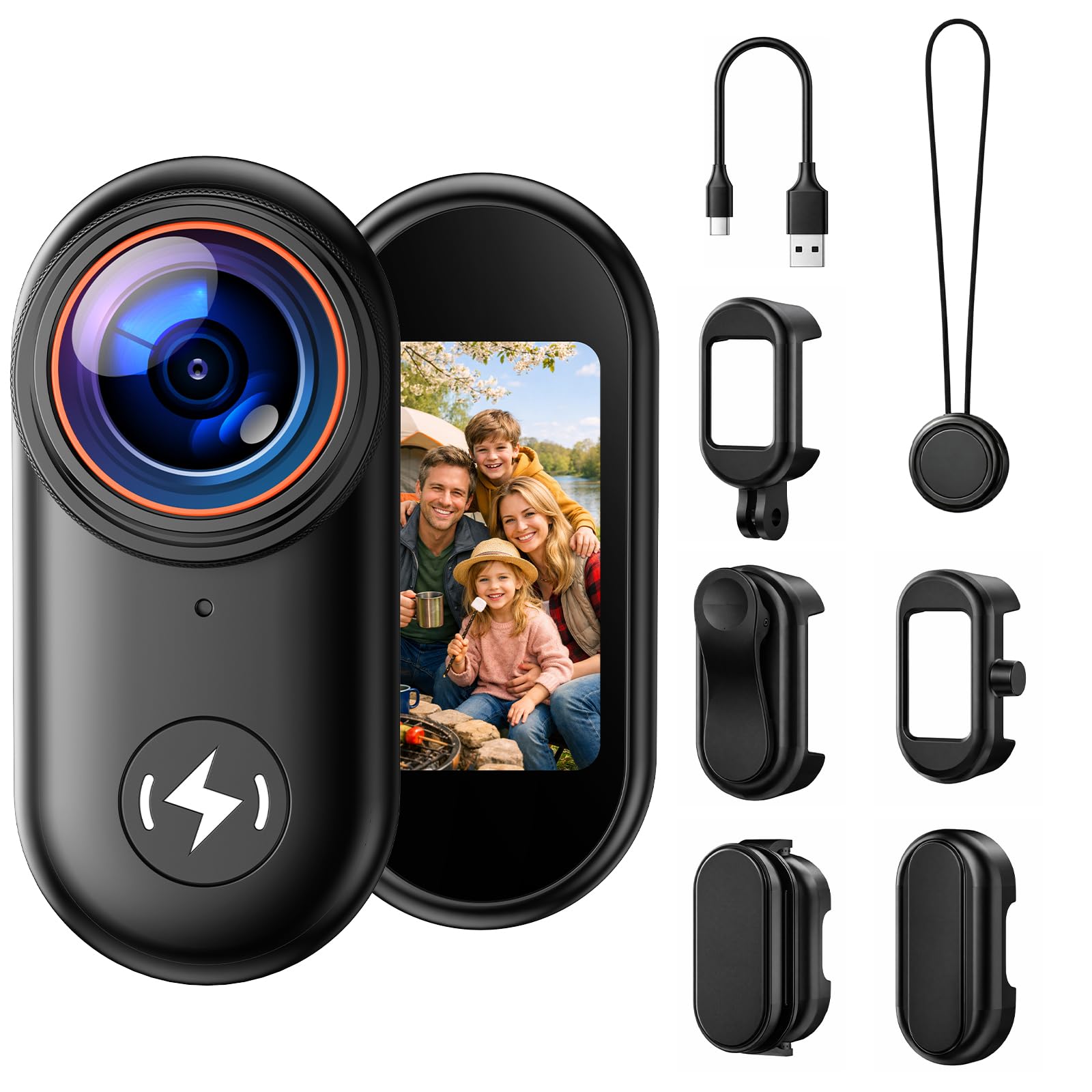 CAMWORLD 4K Mini Body Camera with 64GB Card, Thumb Action Camera by CAMWORLD - Angle View 1