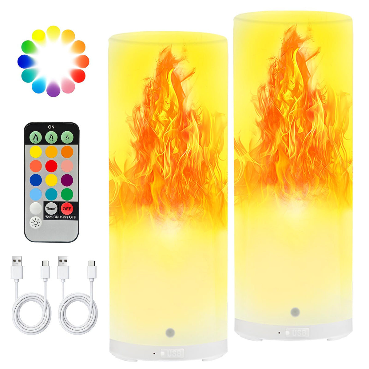 LED Flame Effect Light Rechargeable Remote Timer Waterproof - Swingers Official Imagery - 1