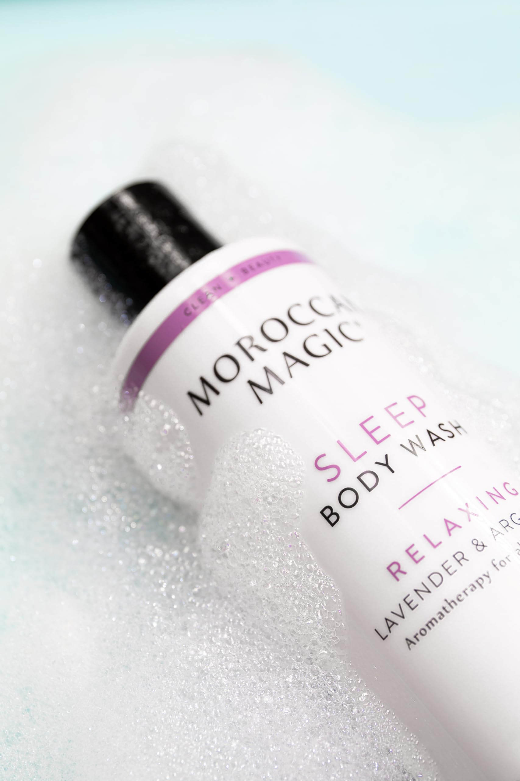 Moroccan Magic Sleep Lavender Vanilla Body Wash | Clean Beauty | Natural Non Toxic Body Wash Women and Men | Vegan Shower Gel Body Soap Body Care | Cruelty-Free, Synthetic Fragrance Free Skin Care