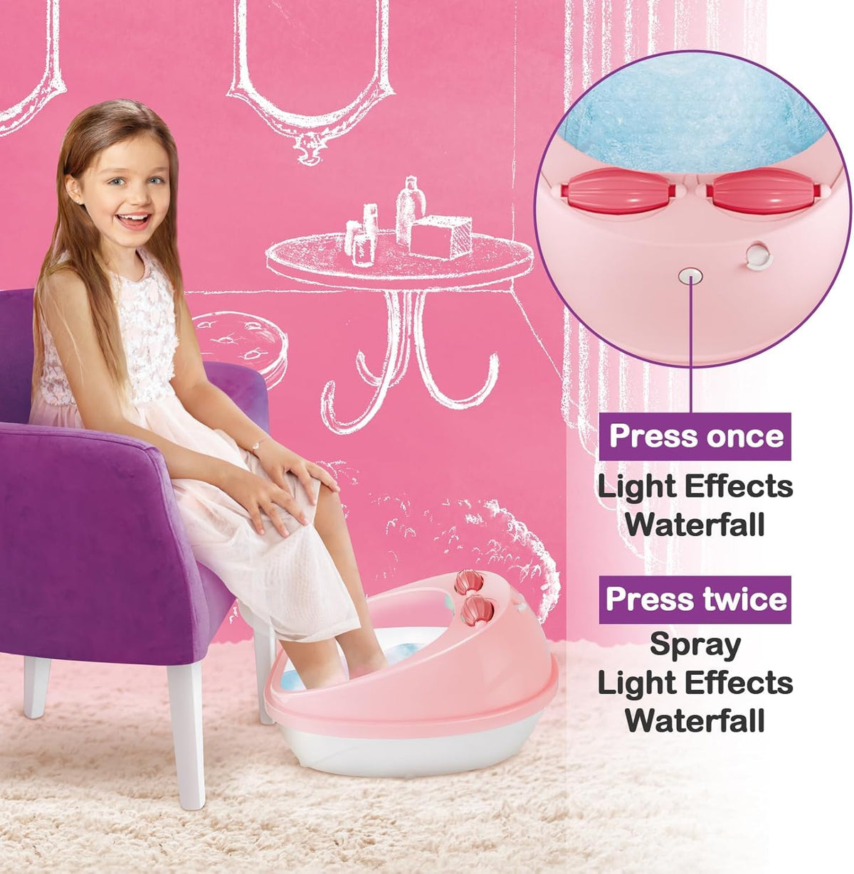 Kids Foot Spa Kit for Girls Ages 6 12 Nail Art Set Birthday - Yoloflix Official Imagery - 7