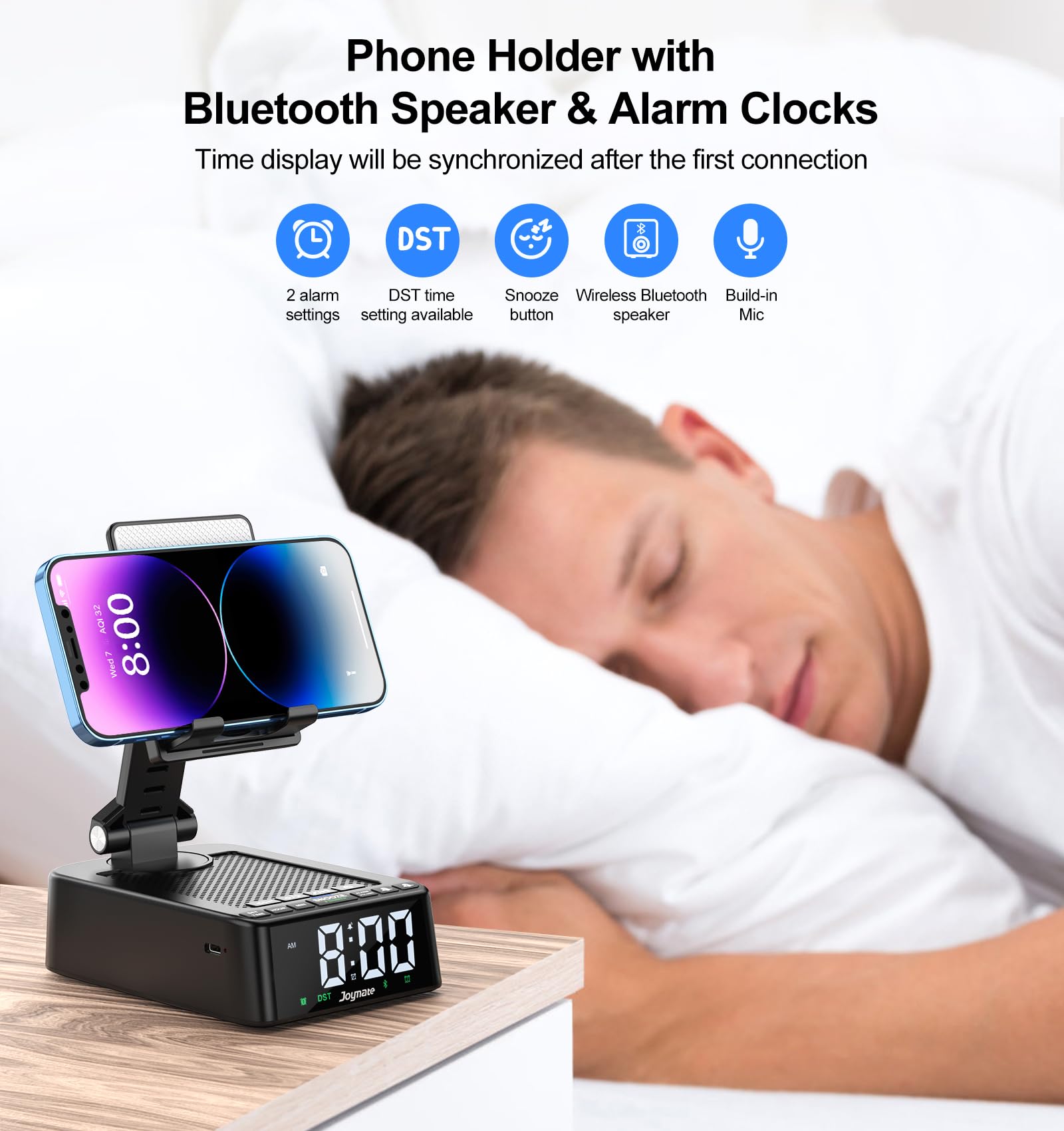 Joymate Gifts for Men Women, Phone Stand with Bluetooth Speaker 360° R - View 3