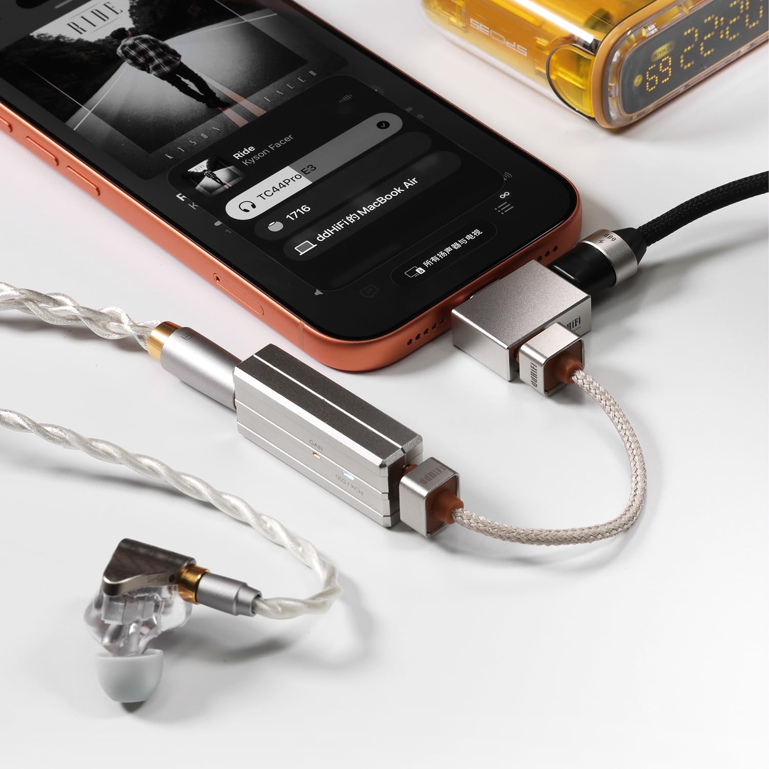 DD ddHiFi TC28Max USB-C OTG Adapter with 60W PD Charging, Hi-Res by DD - Angle View 3