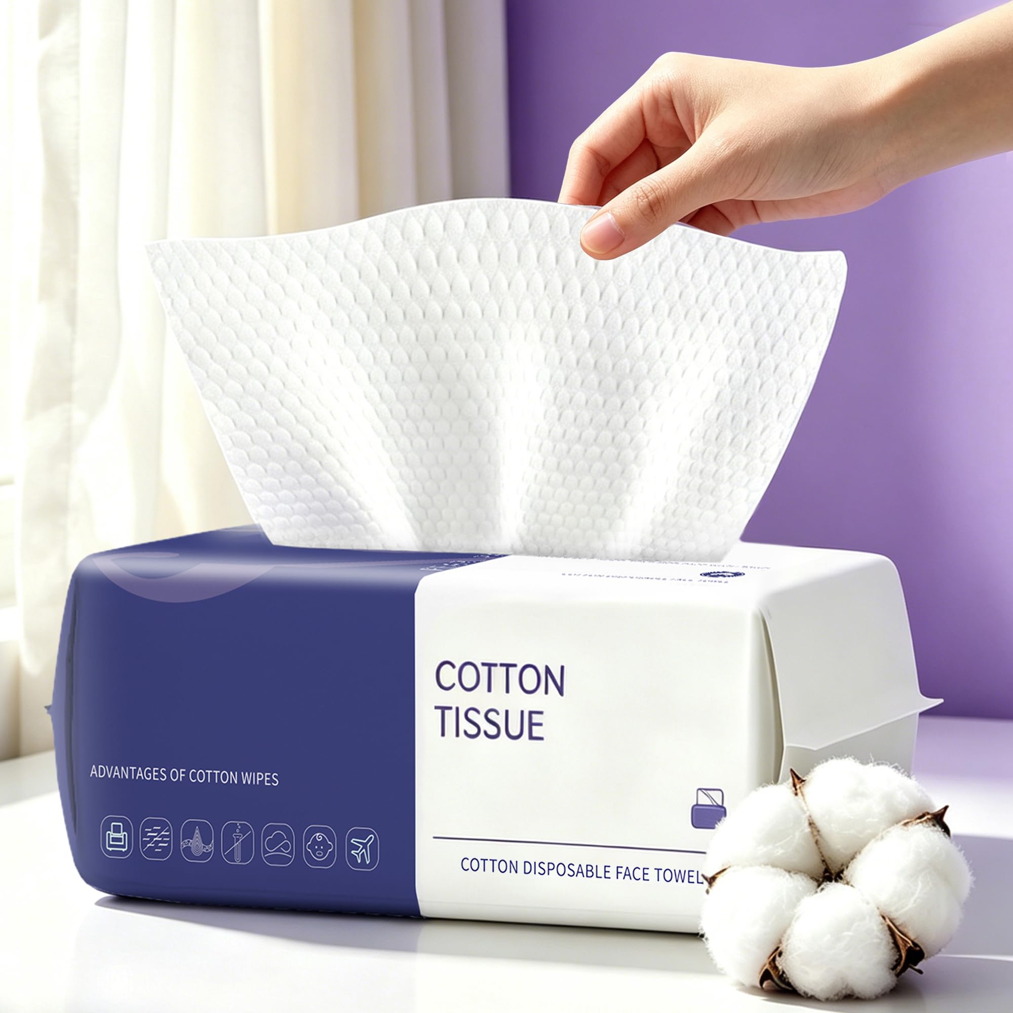 100 Count Face Towels Disposable, Clean Towels (1 Pack) - Product Imagery