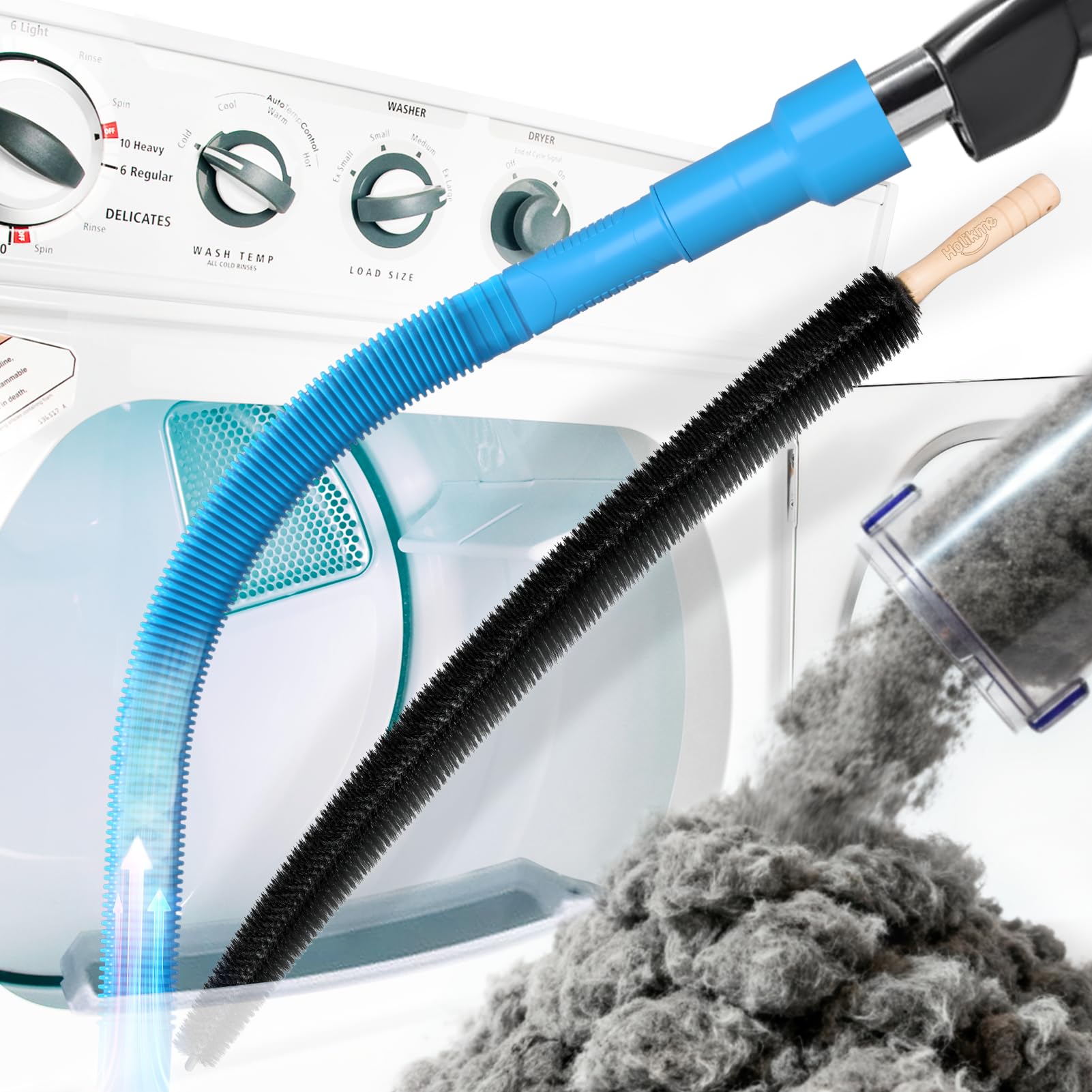 Holikme Dryer Vent Cleaner Kit 2Pack - Lint Vacuum Attachment & B by Holikme - Angle View 9