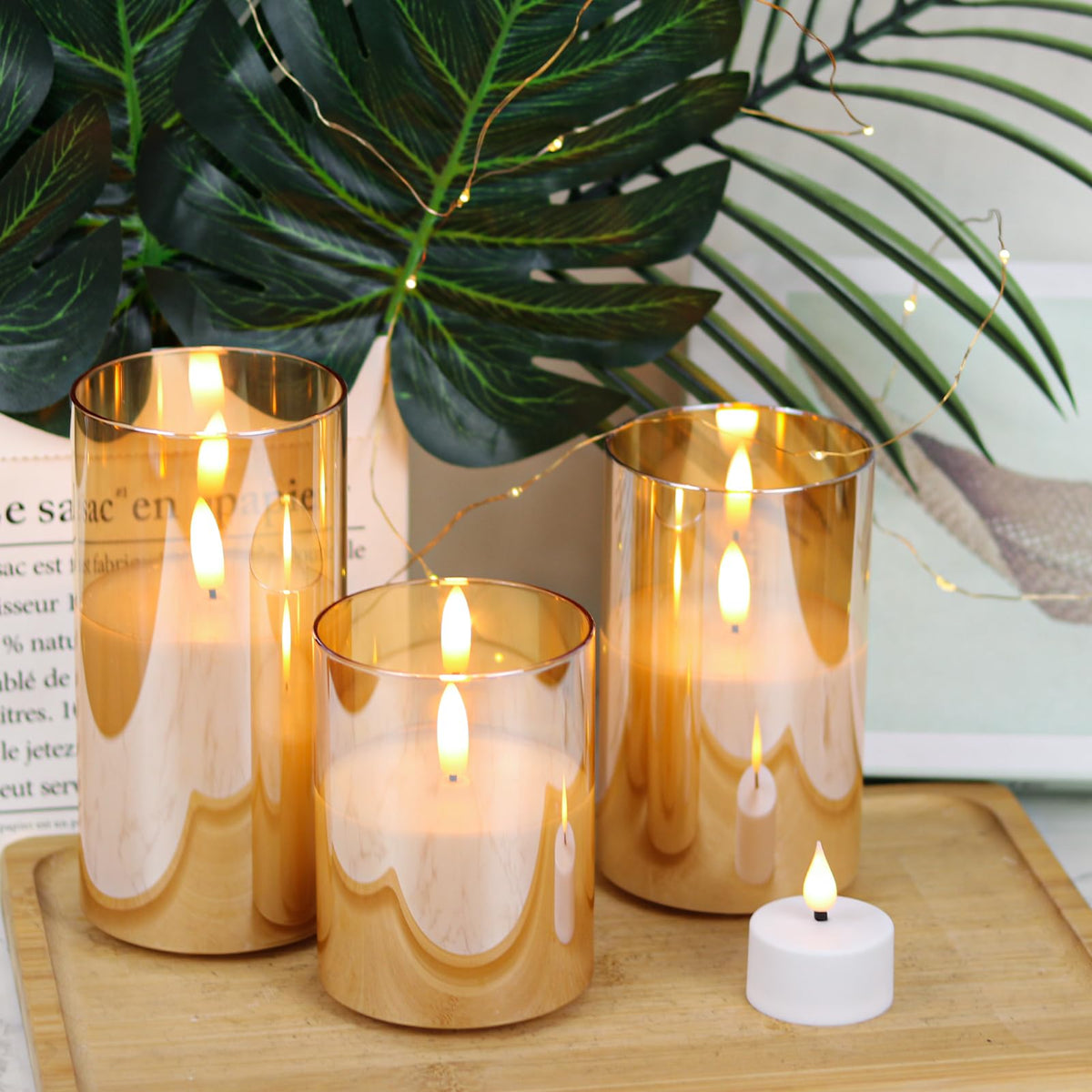 GenSwin Glass Rechargeable Flameless Candles Remote Battery - GenSwin Official Imagery - 8