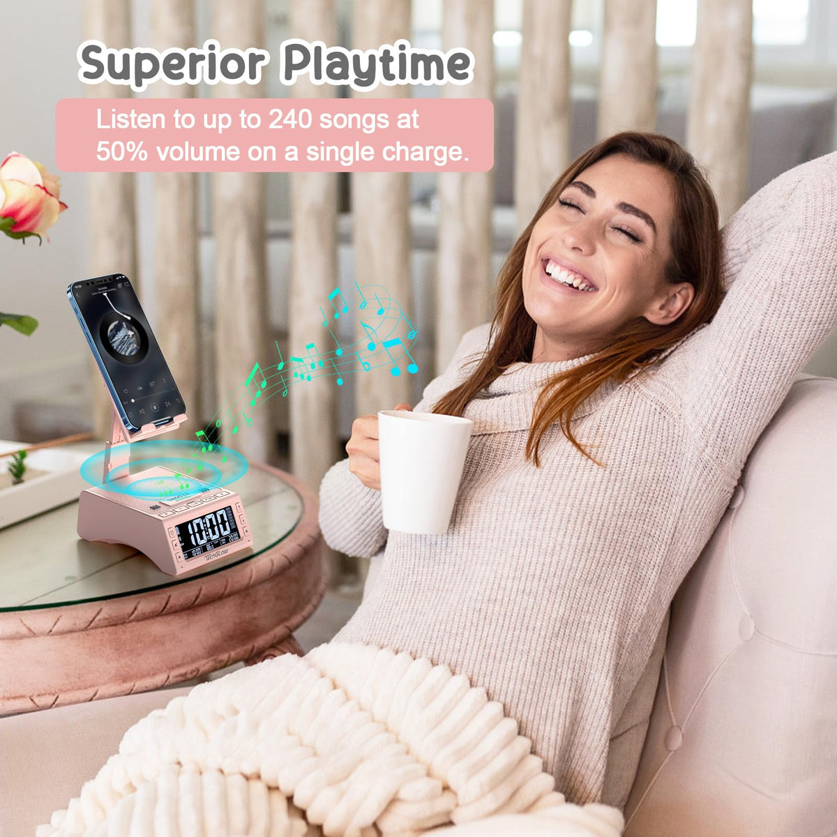 Foldable Cellphone Stand with Wireless Bluetooth Speaker - TechGlow Official Imagery - 8