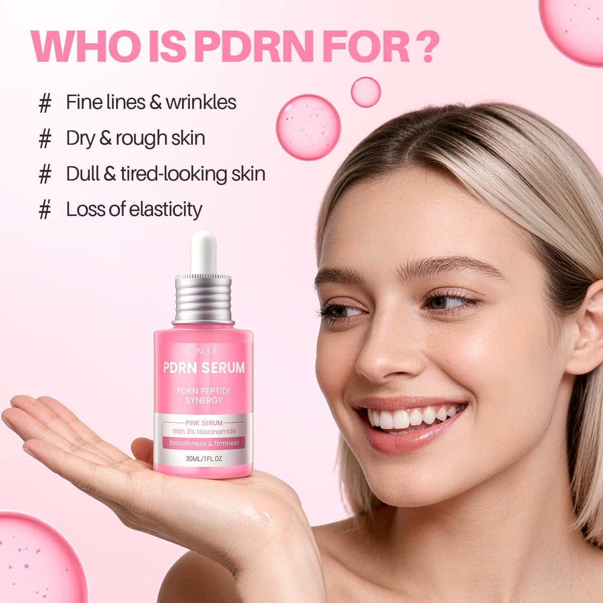 PDRN Pink Serum 10000ppm Salmon DNA Niacinamide Peptides 1 - OKUOT Official Imagery - 6