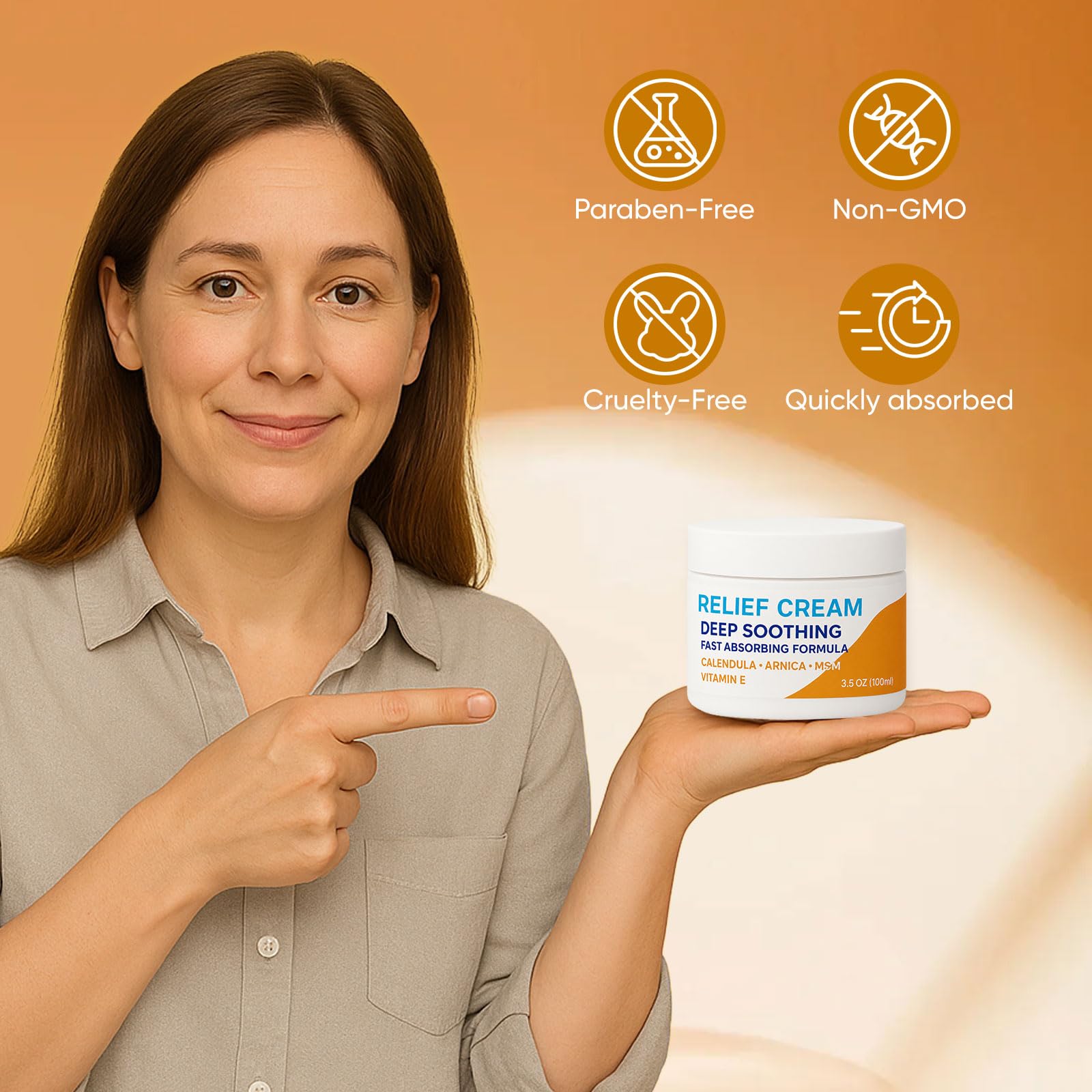 WOVOEO Carpal Tunnel Relief Cream – Arnica, Emu Oil & Turmeric, 3.5 oz