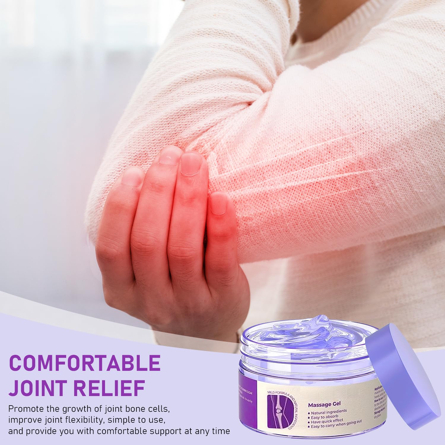 KLIFE Purple Relief Joint Gel massage cream, soothing body lubricant in two-pack, designed for joint comfort and skin hydration.