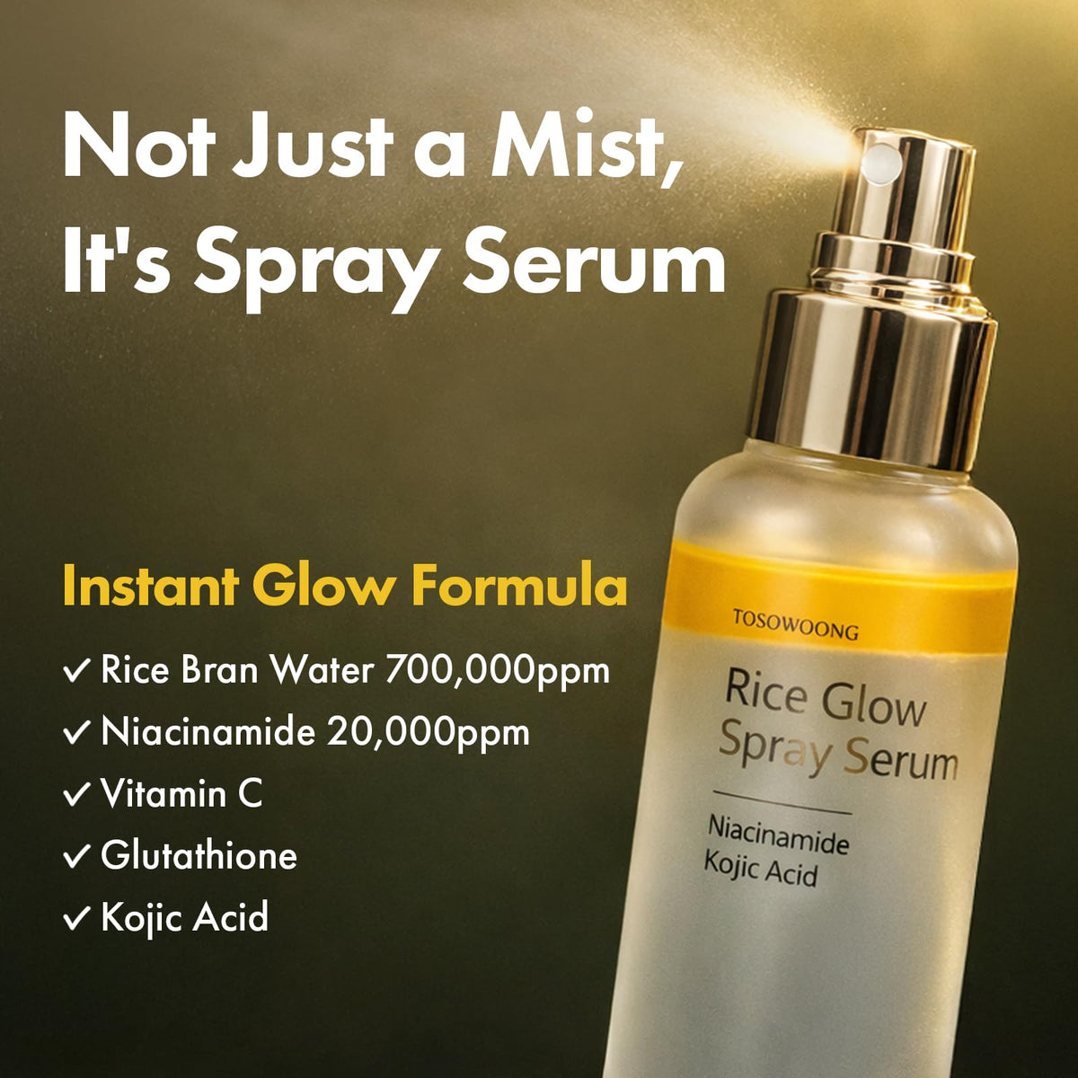 TOSOWOONG Rice Glow Spray Serum All in One Mist for Glass - TOSOWOONG Official Imagery - 3