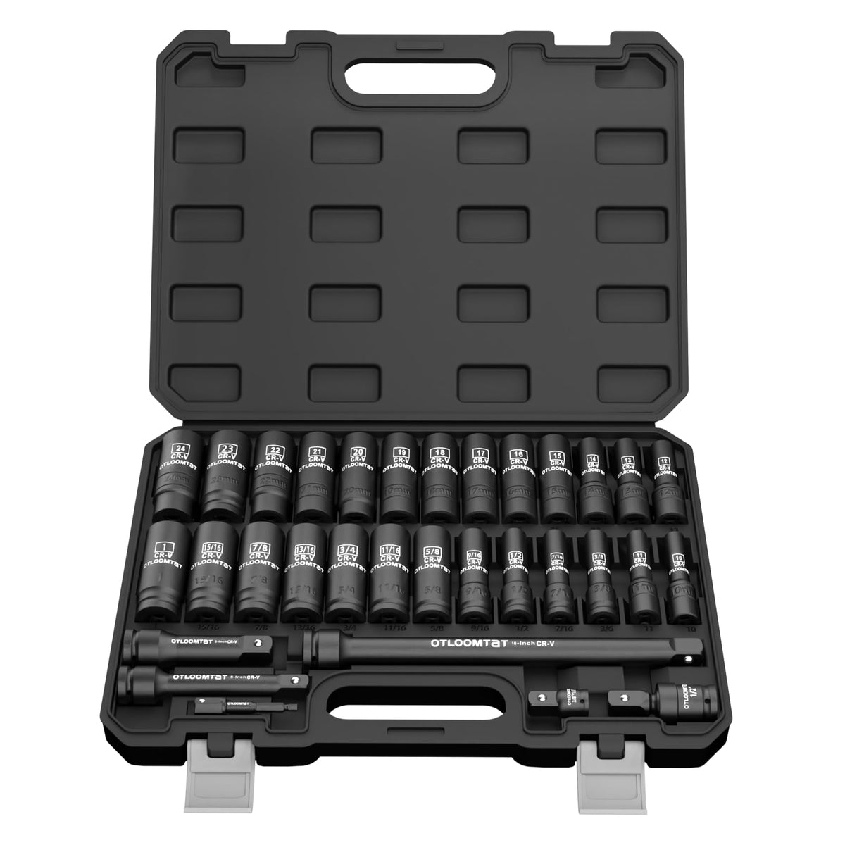 32PCS 1 2 Drive Impact Socket Set SAE and Metric Deep - OTLOOMTBT Official Imagery - 2