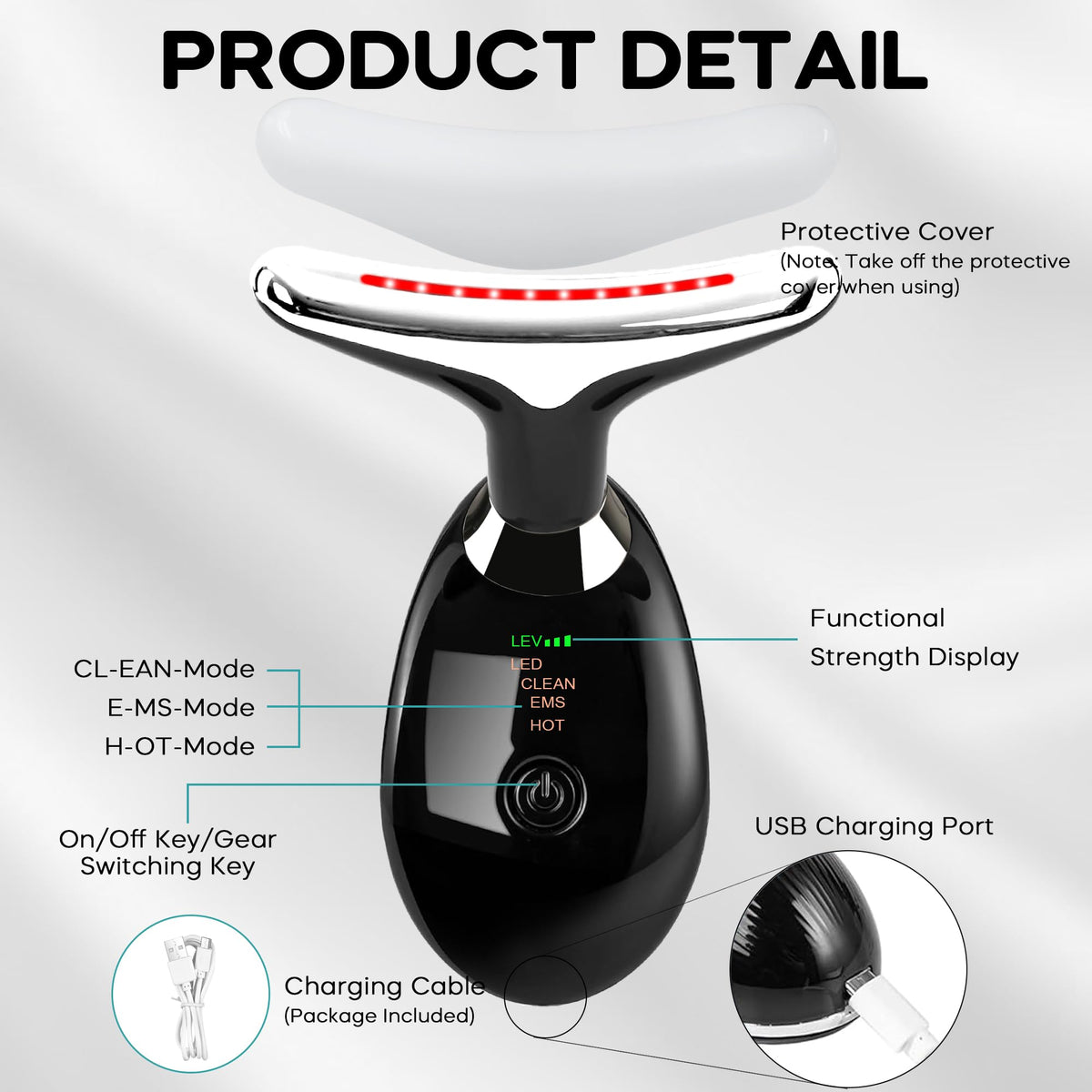 Suenohyu Facial Massager Portable Face Neck Massager Wand - Suenohyu Official Imagery - 5