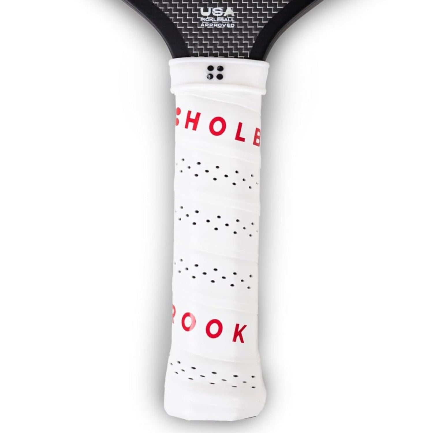 Holbrook Aero Series Edgeless pickleball paddle with carbon fiber surface, USAPA approved, shown with sleek design and ergonomic grip