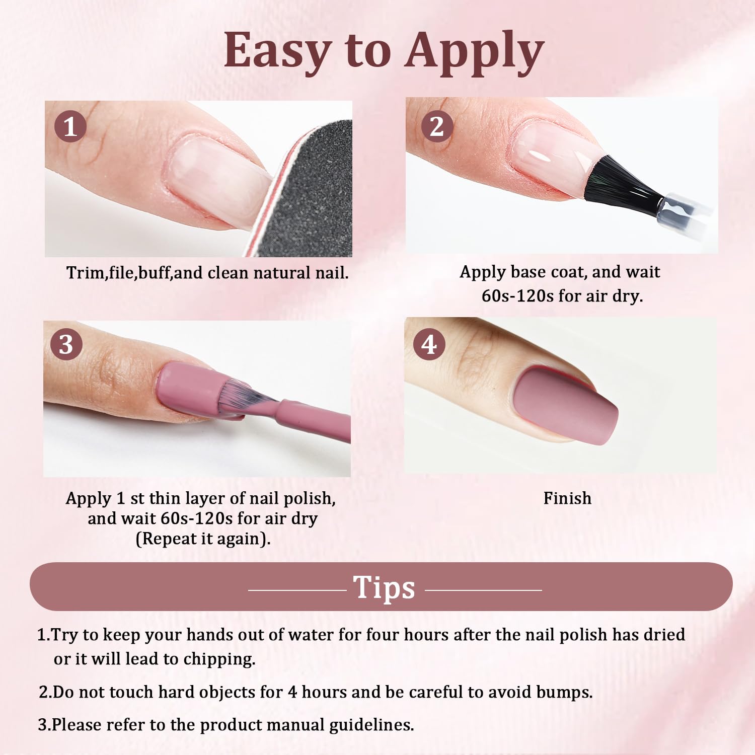 OpenLive Dusty Rose matte nail polish bottle with large volume and quick-drying formula, shown with the cap and label visible.