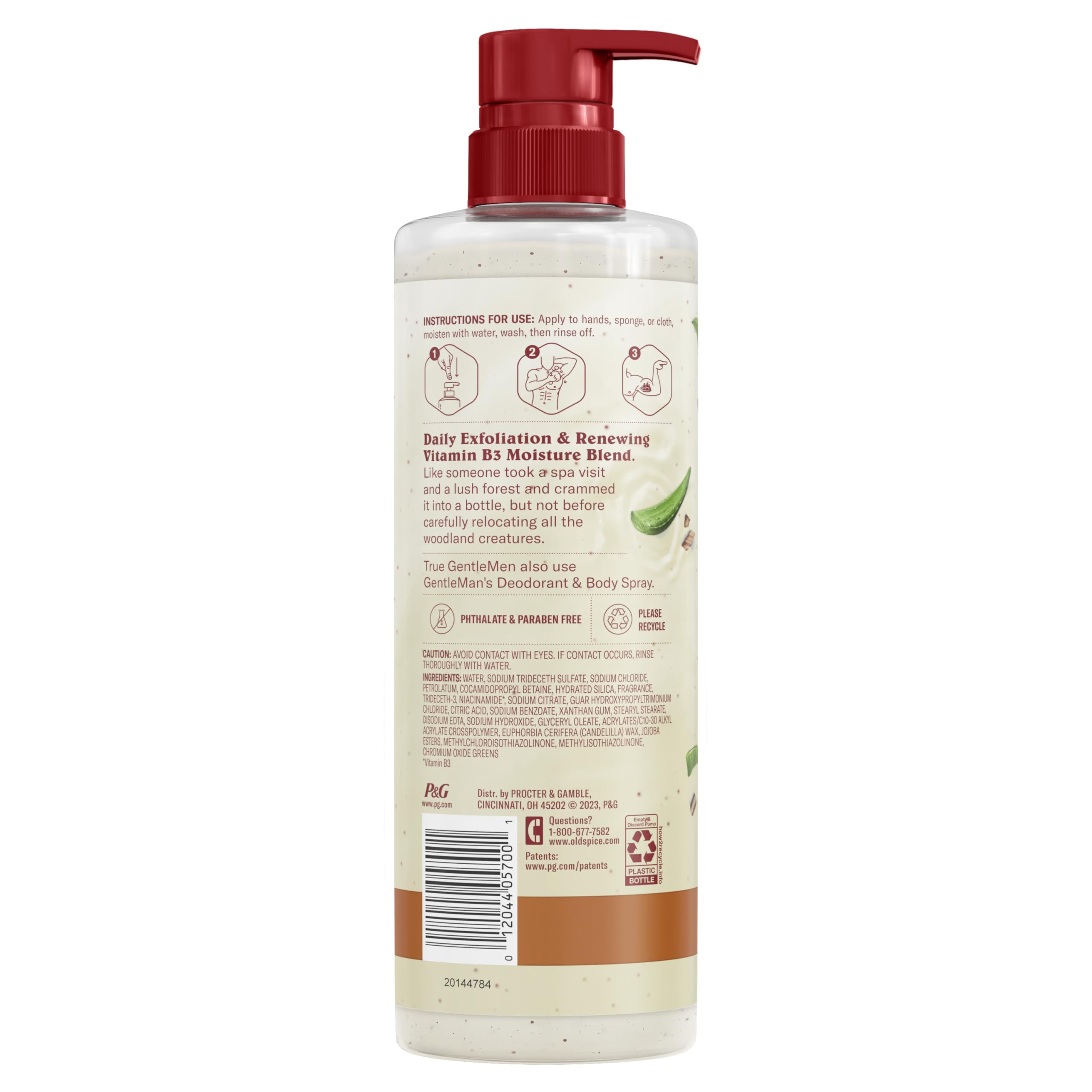 Old Spice GentleMan's Collection Exfoliating Body Wash, Sandalwood & Aloe Vera Scent, 18.0 fl oz (Pack of 4)