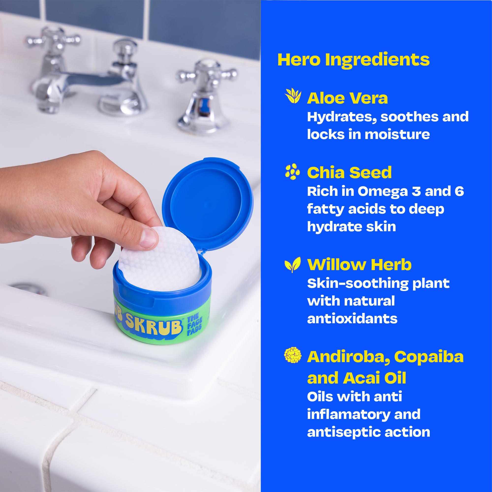 Acne Face Wipes for Teen Boys 40 Cleansing Pads with - JB SKRUB Official Imagery - 4