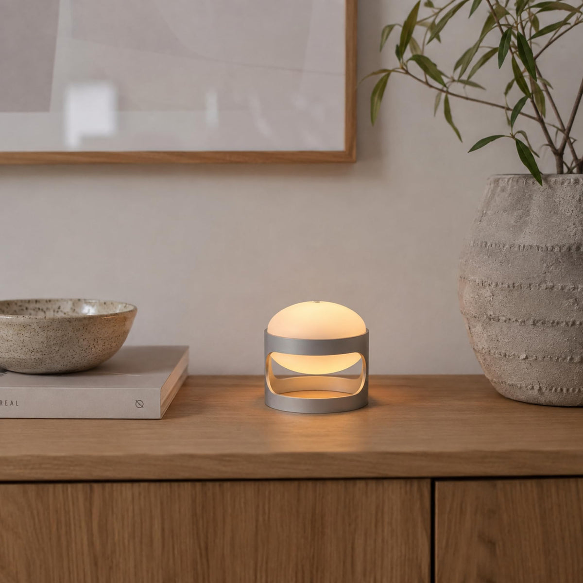 Mini Rechargeable Mid Century Modern Lamp USB Bedside Light - Lotus Atelier Official Imagery - 4
