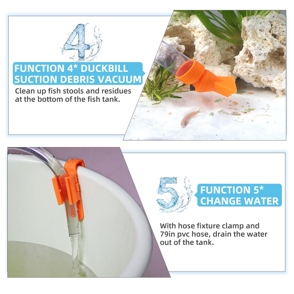 hygger Aquarium Gravel Cleaner Kit Fish Net Aquarium - hygger Official Imagery - 7