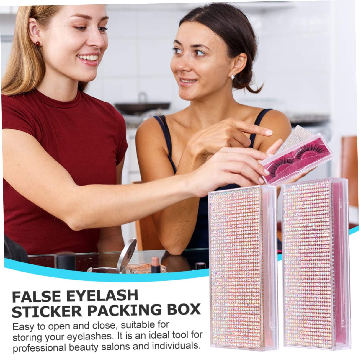 VINTORKY 2pcs Volume Lashes Case False Eyelash Container Candy Storage Boxes Eyelash Organizer for Salon Home