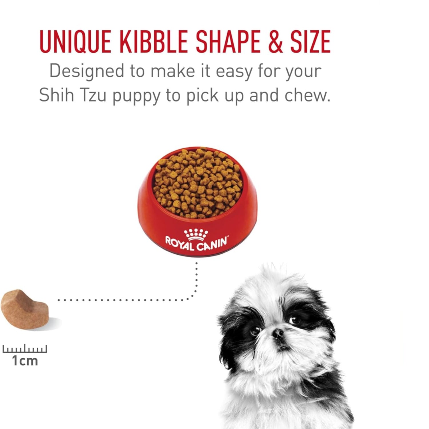 Elefair Royal Canin Shih Tzu Puppy dry dog food bag, 2.5 lb, featuring specially formulated kibble for Shih Tzu puppies