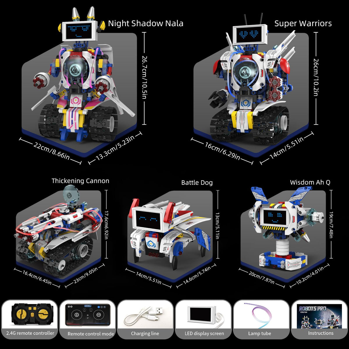 5 in 1 Robot Building Set with LED Display for Boys Kids - Suplanet Official Imagery - 4