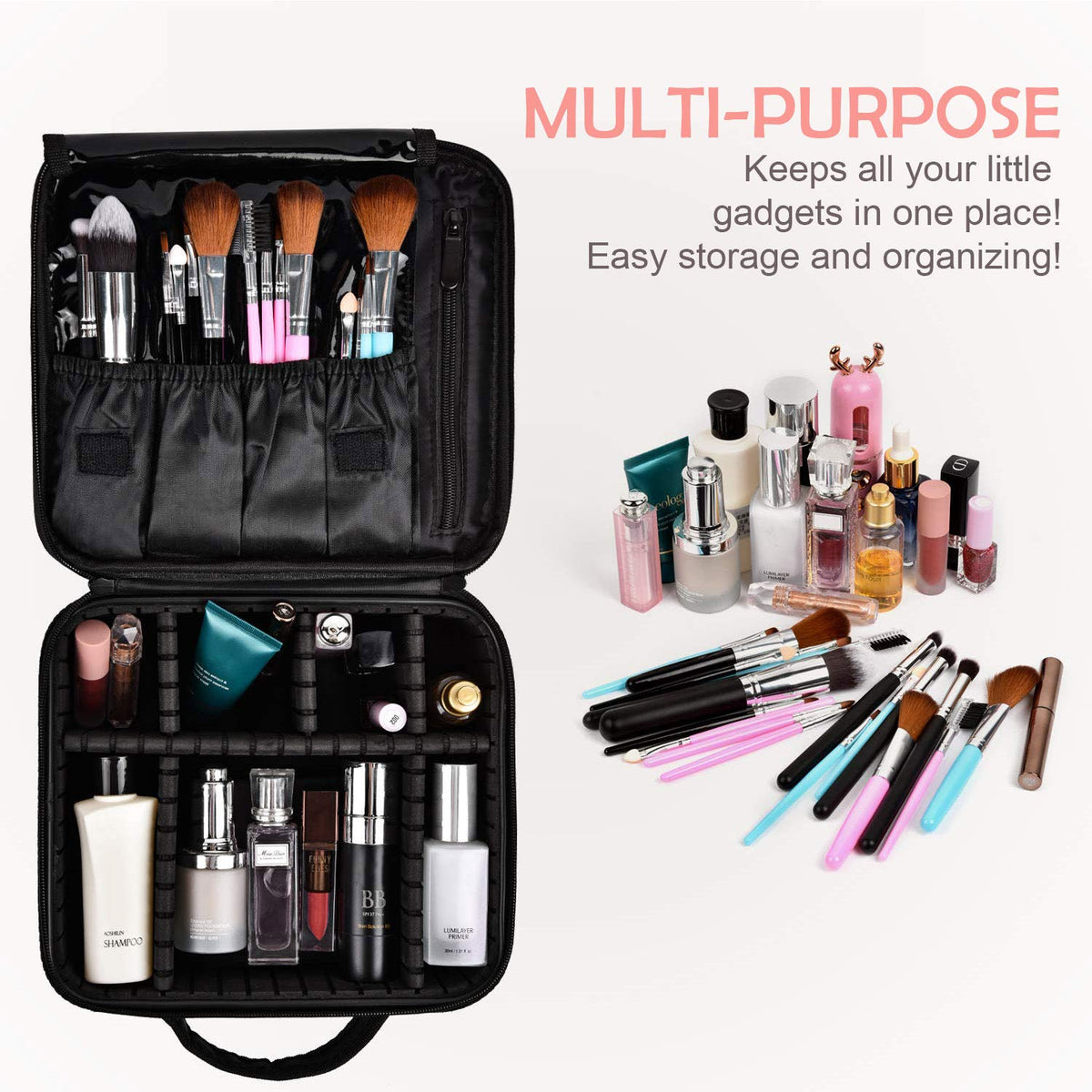 Travel Makeup Case Cosmetic Train Case Organizer Portable - Bvser Official Imagery - 5