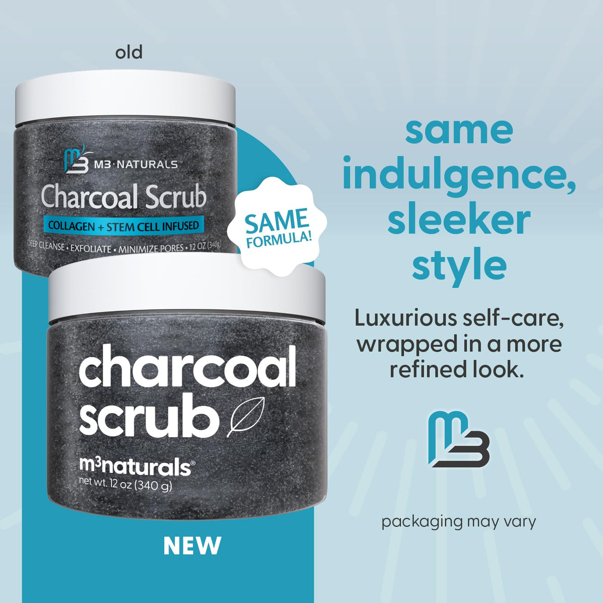 Exfoliating Charcoal Scrub for Body with Collagen Stem Cells - M3 Naturals Official Imagery - 5
