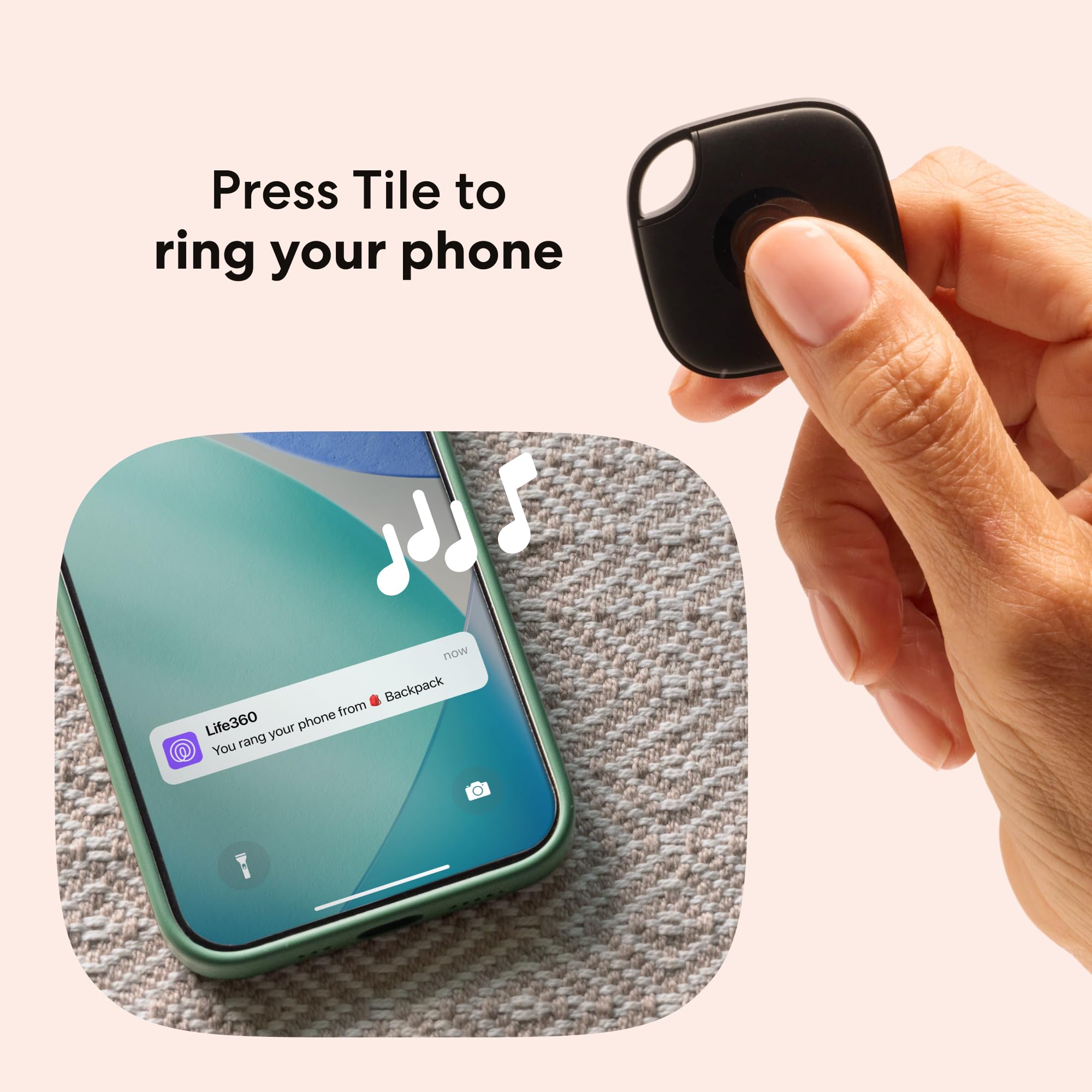 Life360 Tile - Bluetooth Tracker, Keys Finder and Item Locator fo by Life360 - Angle View 4