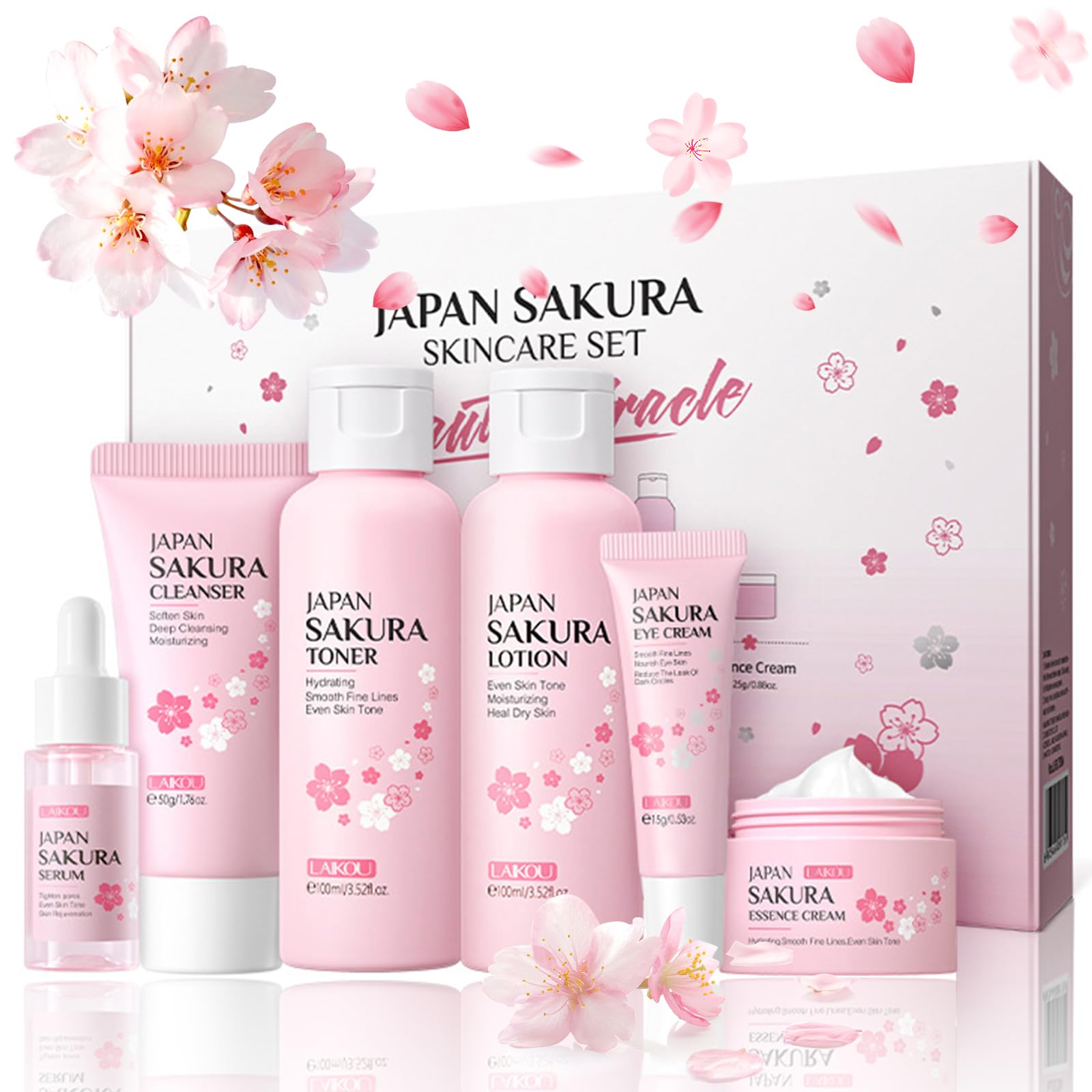 6 Pcs Skin Care Sets JAPAN SAKURA Women Beauty Gift Sets - Product Imagery