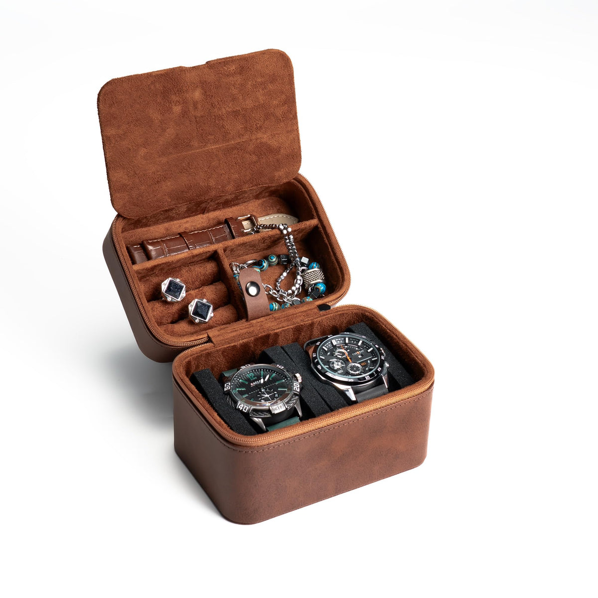 2 slot watch travel case organizer hard watch travel box - AUKURA Official Imagery - 2