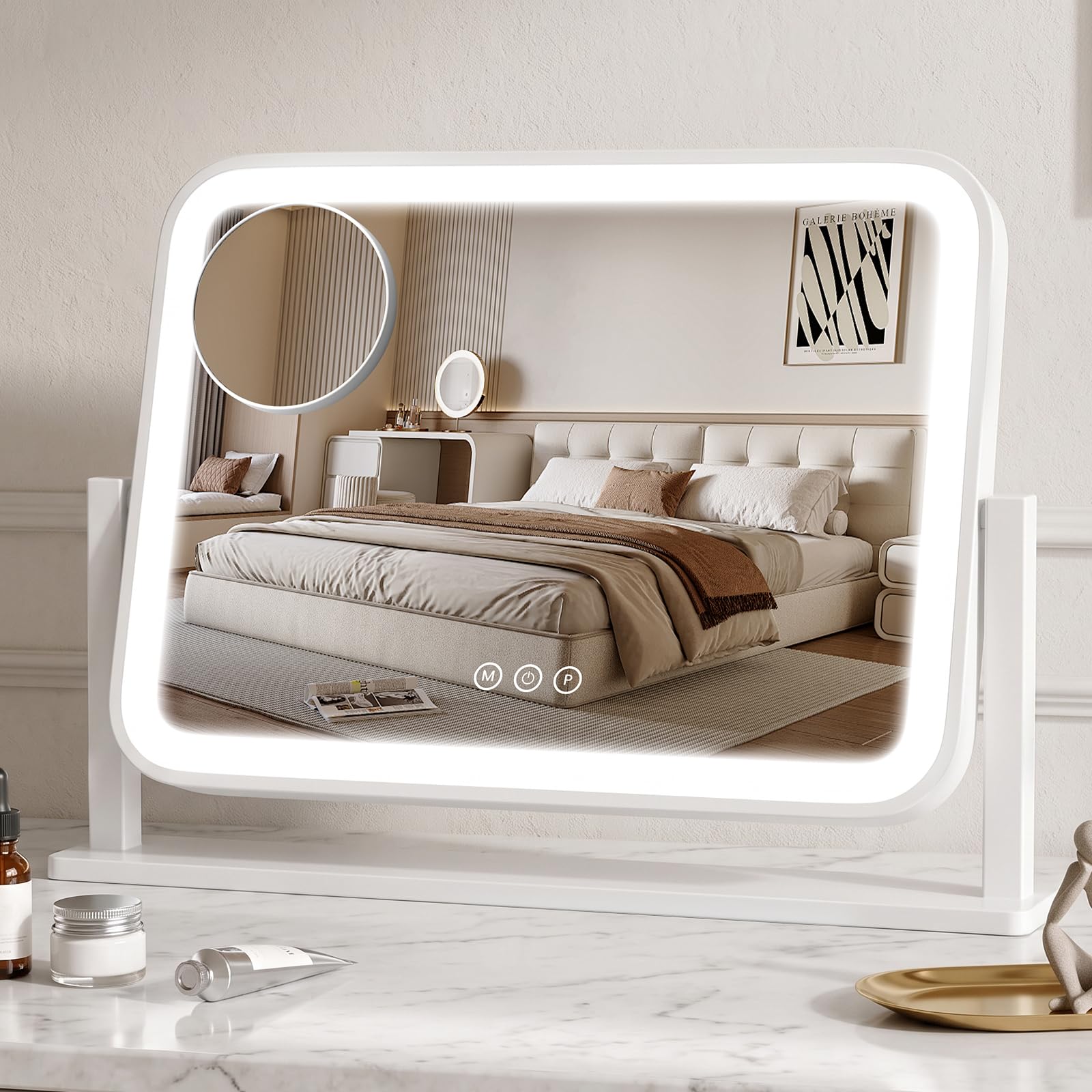 Bearolve Vanity Mirror with Lights, 16.5"×12.2" LED Makeup Mirror - Bearolve Official Product View 1