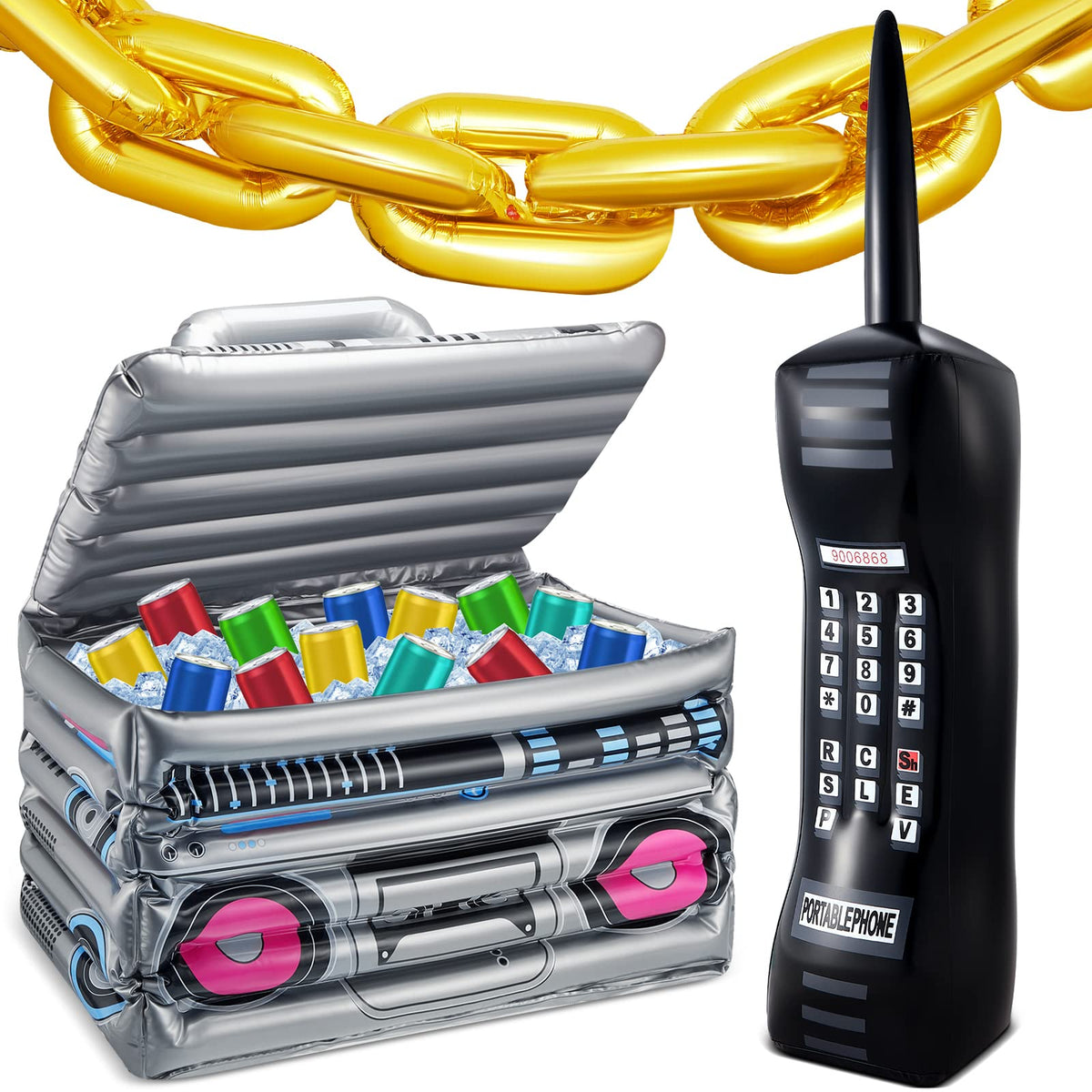 22 Pcs 80s 90s Party Decorations Inflatable Boom Box - Cunhill Official Imagery - 1
