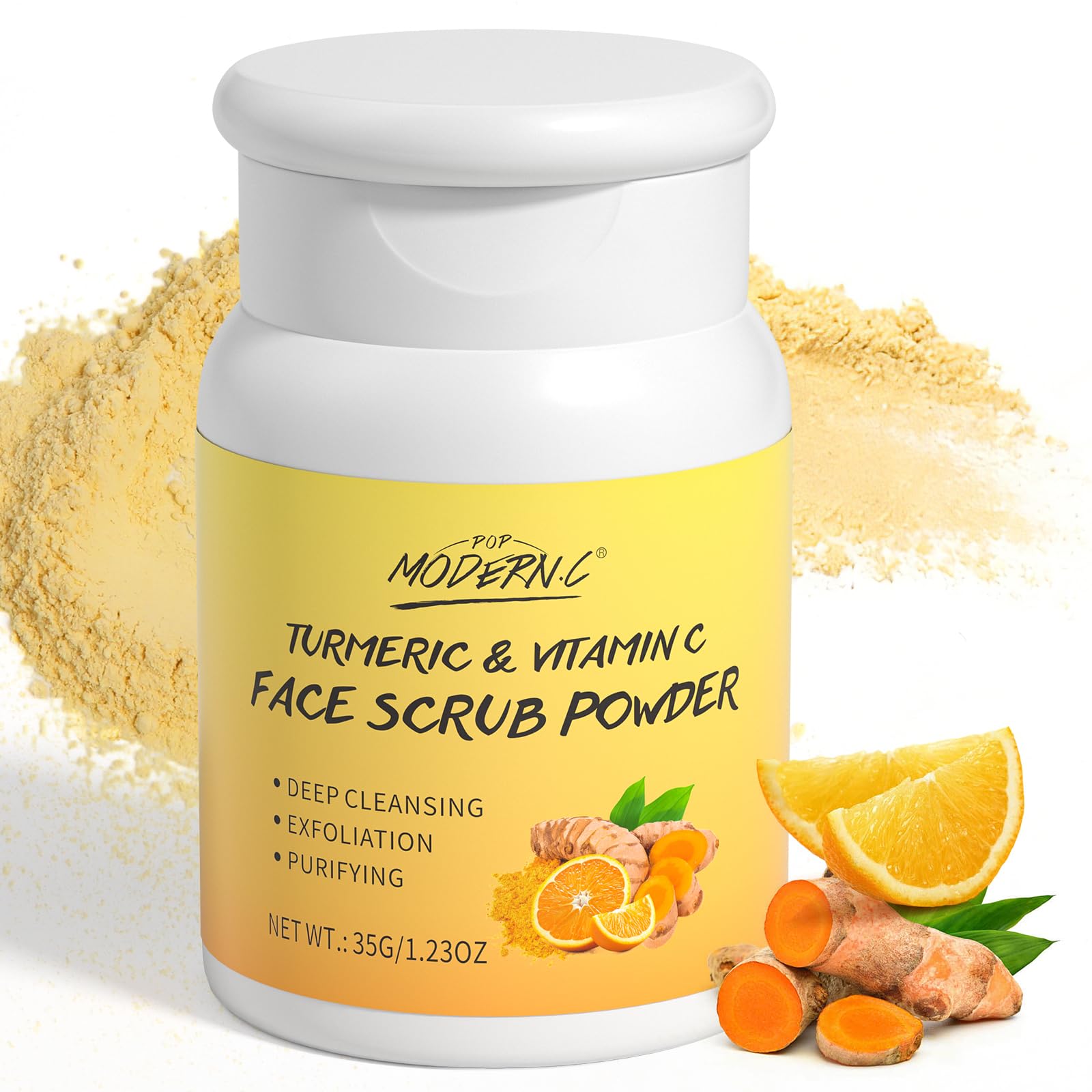 Exfoliating Face Scrub with Turmeric Vitamin C Face Exfoliator - Product Imagery